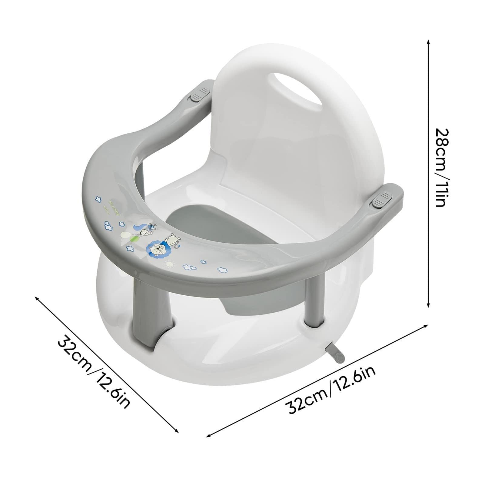 Foldable Baby Sit Up Bath Chair with Suction Cups for 6-18 Months - Anti-Slip, Safe & Portable Infant Bathtub Seat for Toddlers - Perfect for Bath Time, Learning to Sit, and Playtime in Tub