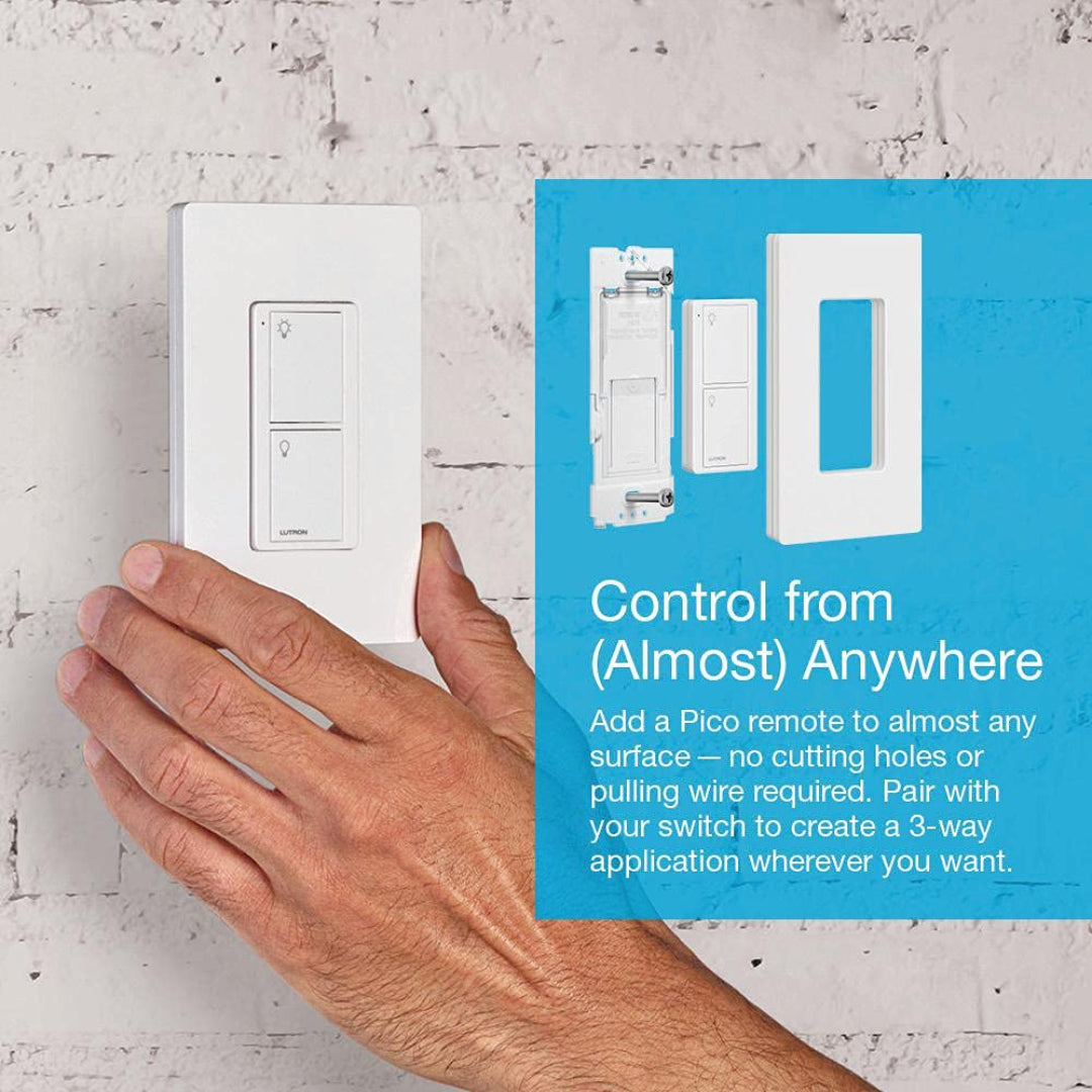 Lutron Caseta Deluxe Smart Dimmer Switch Kit (2-Pack) with Smart Hub | P-BDG-PKG2W | White | Wireless Lighting Control for Home Automation & Smart Home Systems