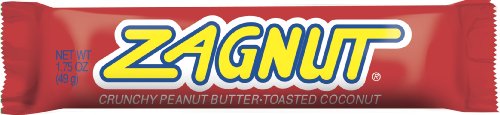 Crunchy Zagnut Peanut Butter & Toasted Coconut Candy Bars - 1.75oz (24 Pack) | Bulk Snacks for Parties, Office Treats & Halloween Candy Bags