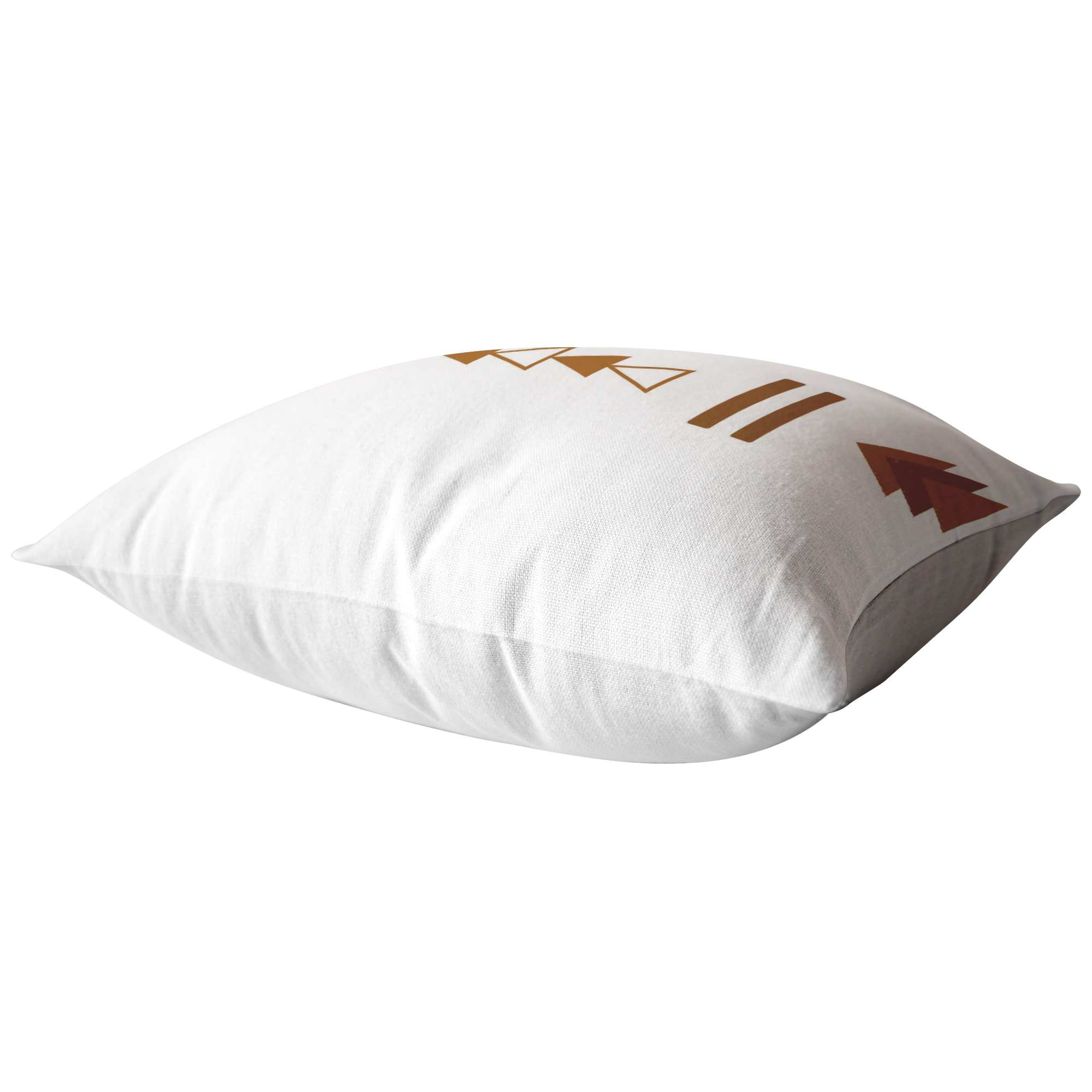 Geo Triangle Accent Pillow - Terra Cotta Brown & White Throw Pillow Cover for Sofa, Bed, Couch - Boho Home Decor & Living Room Accessories