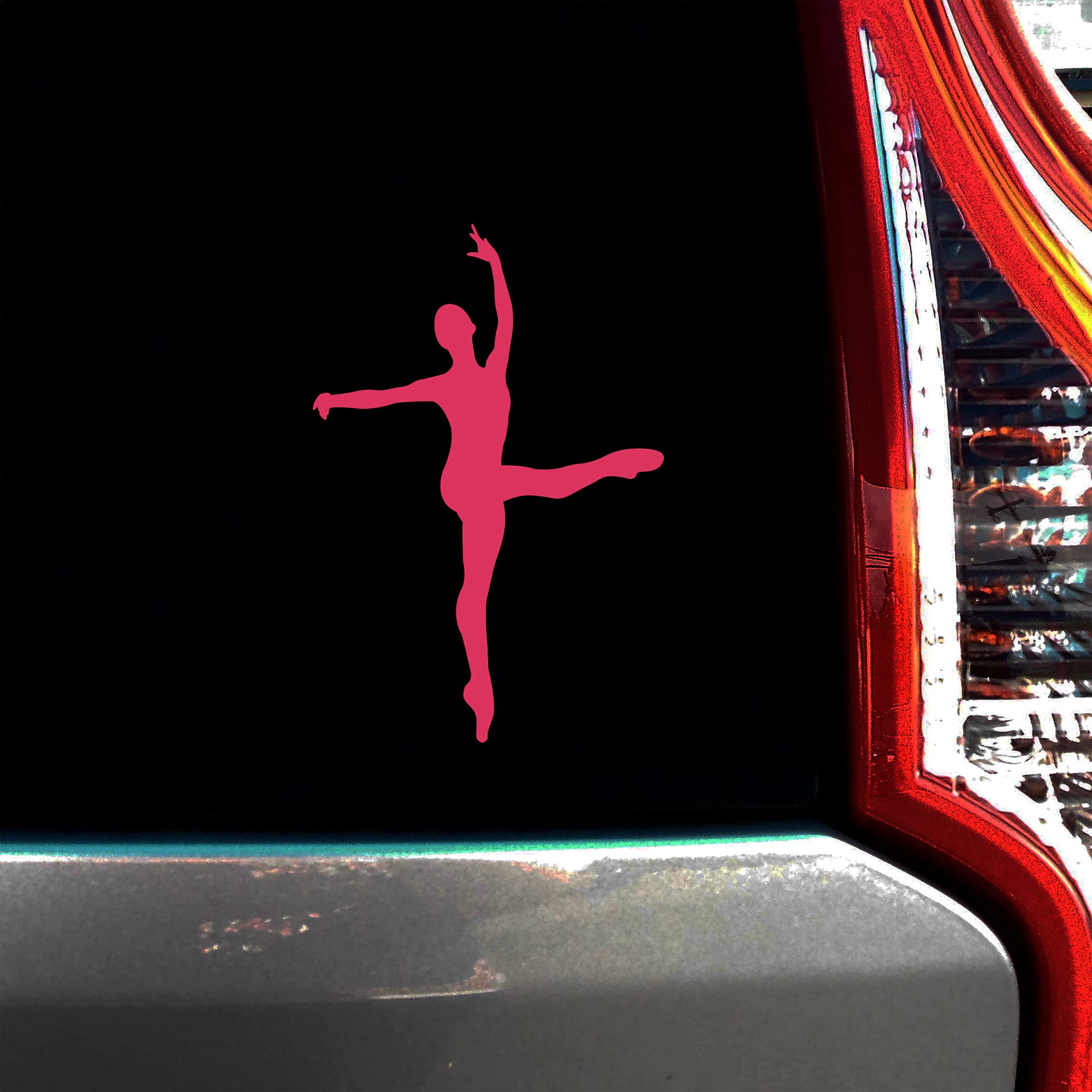 Ballet Dancer Car Window Decal - Hot Pink Vinyl Sticker for Dance Lovers, Ballet Studio & Car Decor