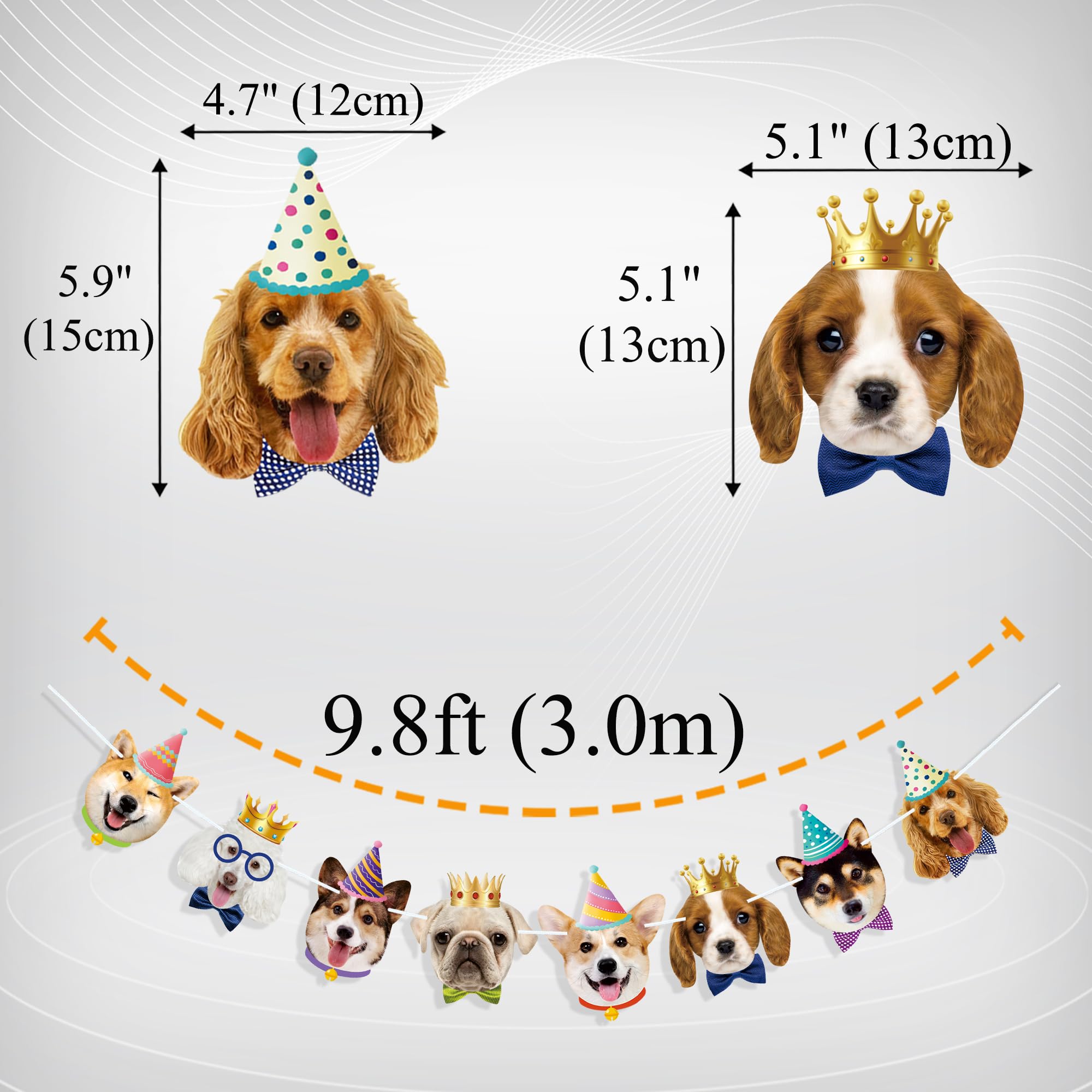 Uniwish Dog Face Banner Garland - Puppy Dog Birthday Party Decorations for Boys & Girls | Pet-Themed Hanging Decor for Dog Birthday Parties, Puppy Showers & Animal Lovers Celebrations