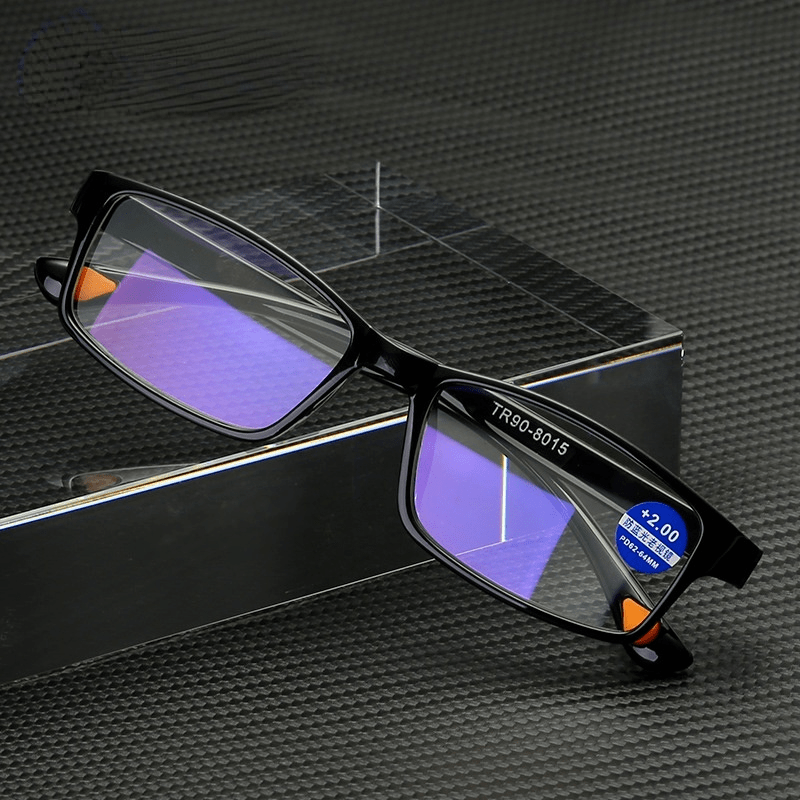 Blue Light Blocking Reading Glasses - Ultra Lightweight Square Frame for Computer & Screen Use - Reduce Eye Strain for Work, Gaming & Reading