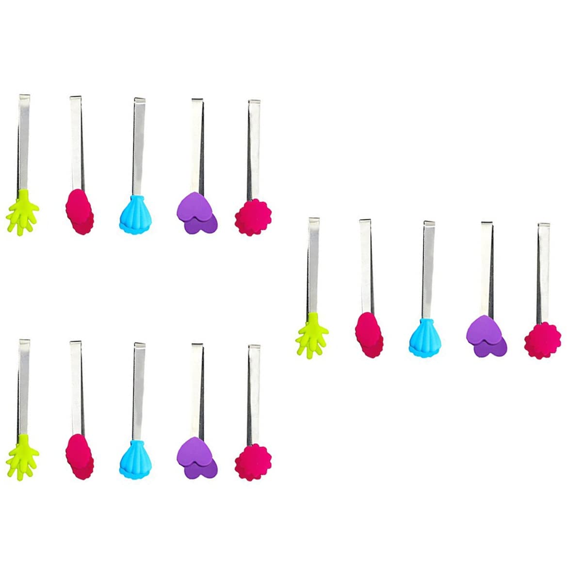 **Hemoton 15-Piece Silicone-Tipped Stainless Steel Kitchen Tongs Set - Food, Baking, Sugar, Ice Tongs for Cooking, Grilling & Serving - Perfect Kitchen Gadgets & Clips**
