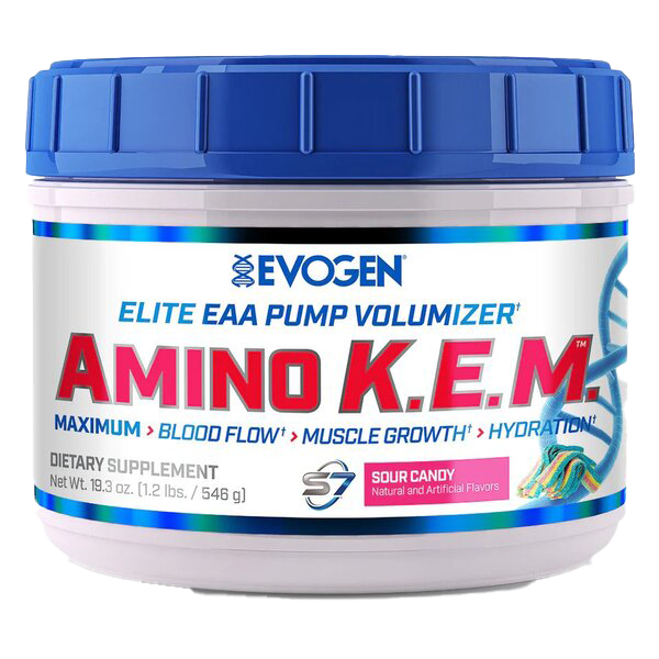 Evogen Amino K.E.M. EAA Supplement - Sour Candy Flavor 546g for Muscle Recovery & Performance - Perfect for Post-Workout & Athletic Training