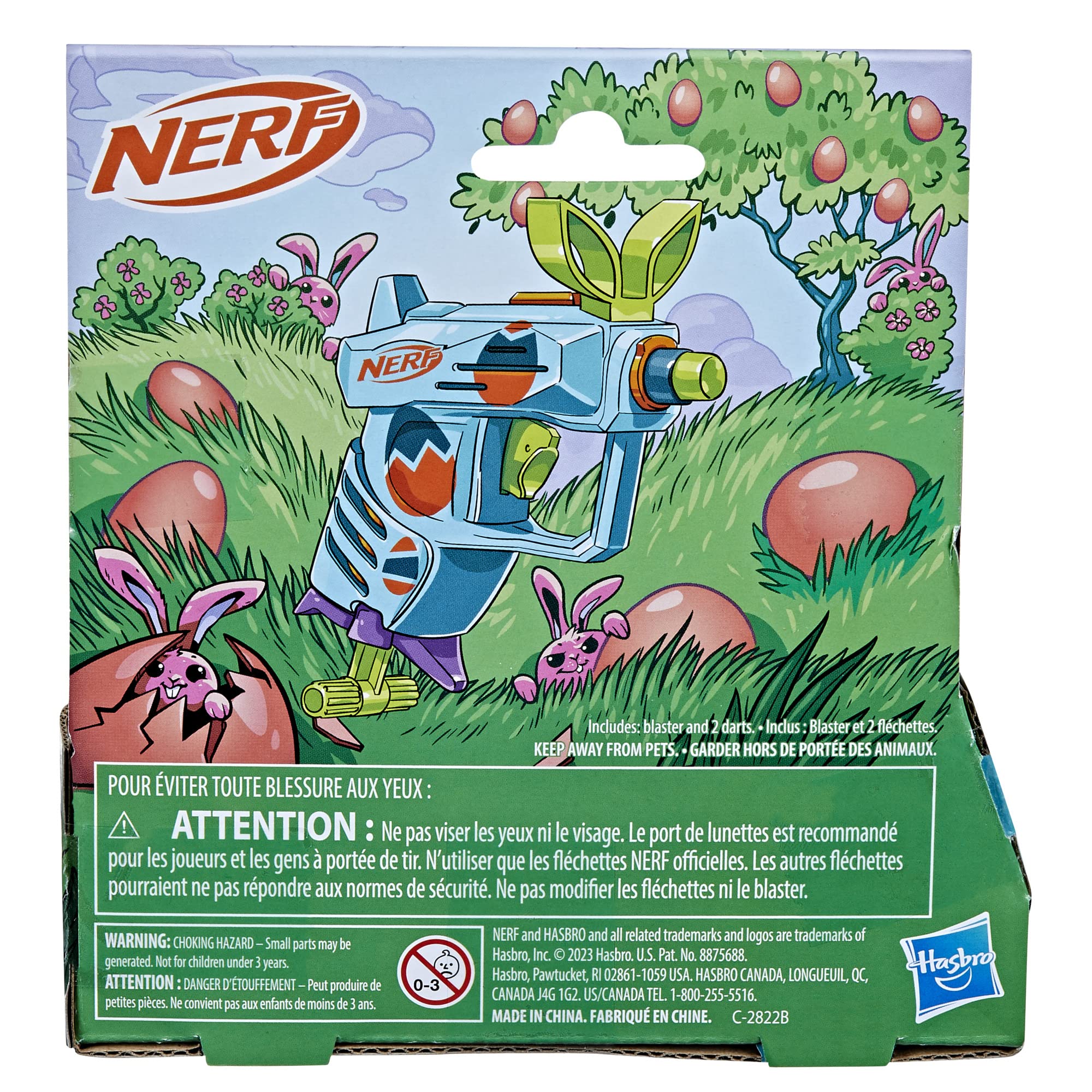 Nerf Elite 2.0 Easter Egg Hunt Blaster Toy - Spring-Action Foam Dart Gun with 2 Elite Darts for Kids Ages 8+ | Pull-to-Prime Design for Outdoor Play, Birthday Parties & Easter Egg Hunts