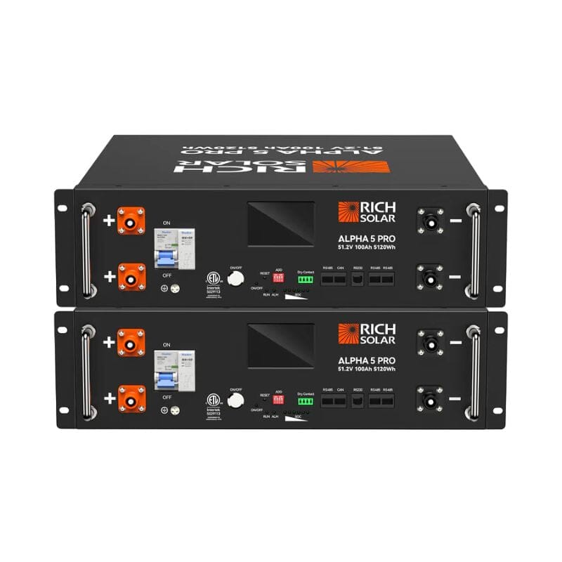 Rich Solar Server Rack Battery [Alpha 5] - 48V 100Ah LiFePO4 Lithium Iron Phosphate Battery | 5000Wh Energy Storage | 10-Year Warranty | for Solar Power Systems, Off-Grid Living & Home Backup Power