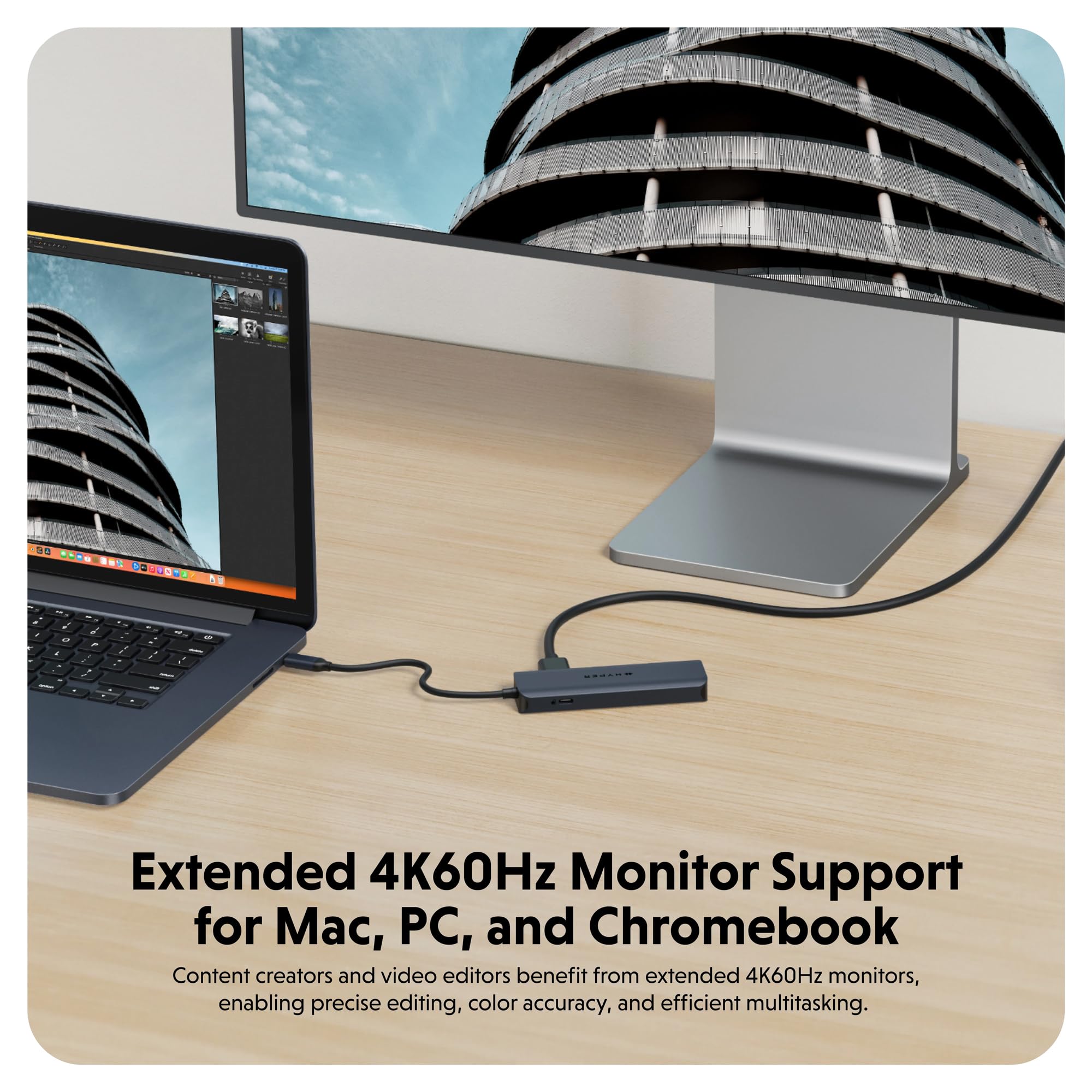 HyperDrive Next 6-Port USB C Hub for MacBook Pro/Air, PC, Chromebook - 4K60Hz HDMI, 2 USB-A 3.0, 10Gbps USB-C, 100W Power Delivery, 312MB/s SD Card Reader - Perfect for Home Office, Remote Work & Travel Accessories