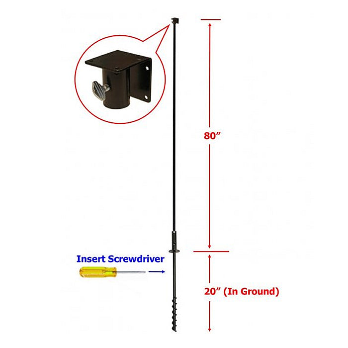 Bluebird Pole Set with Twist-In Ground Socket - Durable Outdoor Bird Feeder Hanger for Garden, Yard, and Patio Decoration