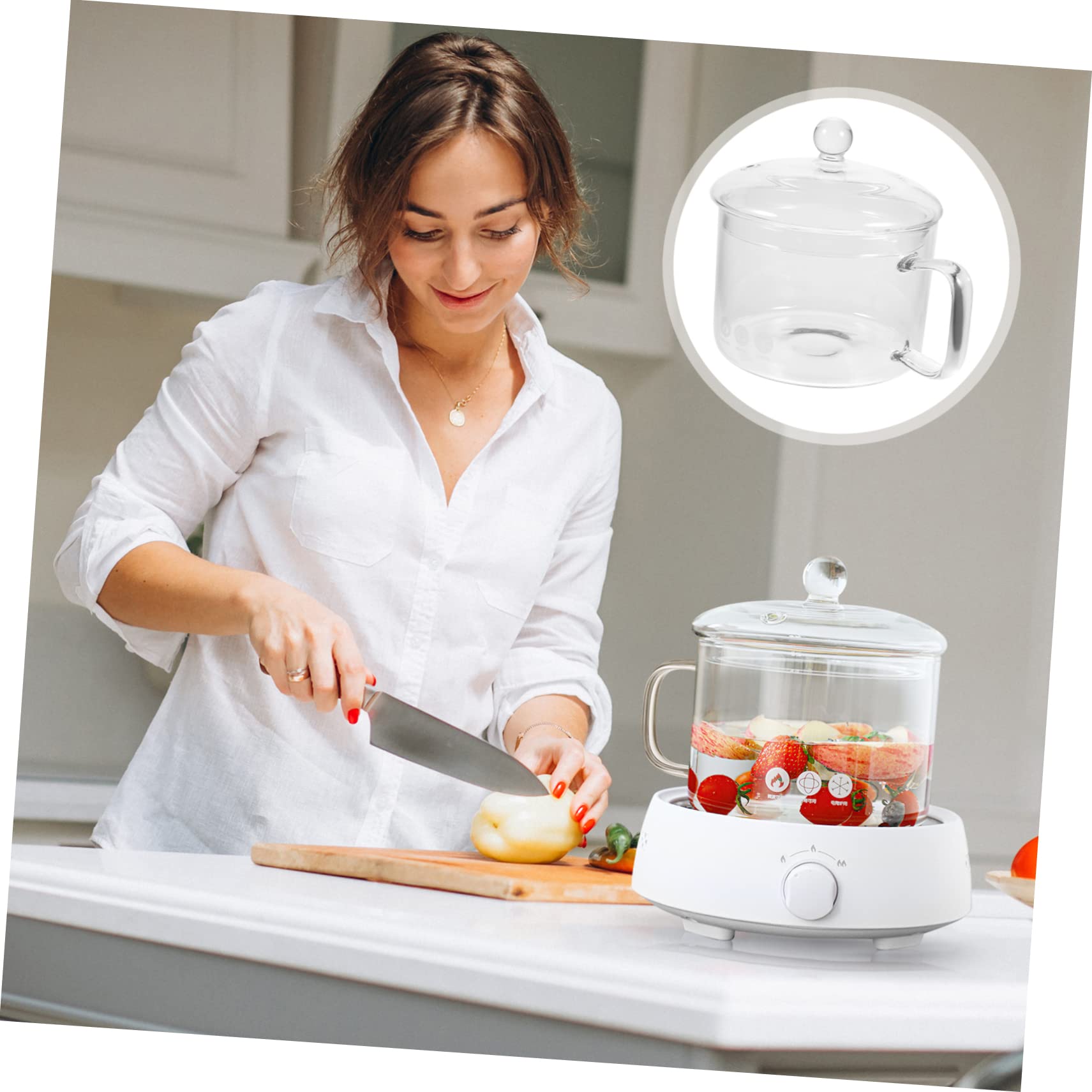 Borosilicate Glass Saucepan with Lid - 15cm Heat-Resistant Cooking Pot for Pasta, Soup, Milk & More | Stovetop & Microwave Safe | Perfect for Kitchen, Camping & Dorm Cooking
