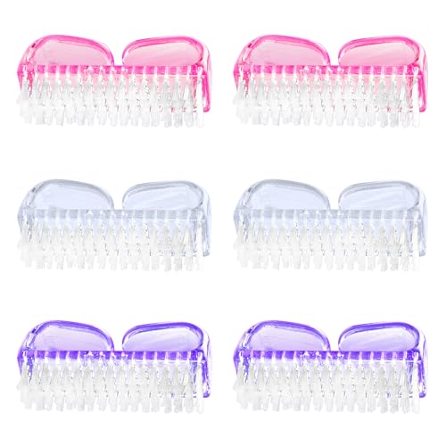 6 Pack Nail Brush Set - Durable Handle Grip Nail Cleaner for Hands, Feet & Toes | Shower, Gardening, Pet Care & Personal Hygiene | Ideal for Men, Women & Kids (Home, Travel & Spa Use)