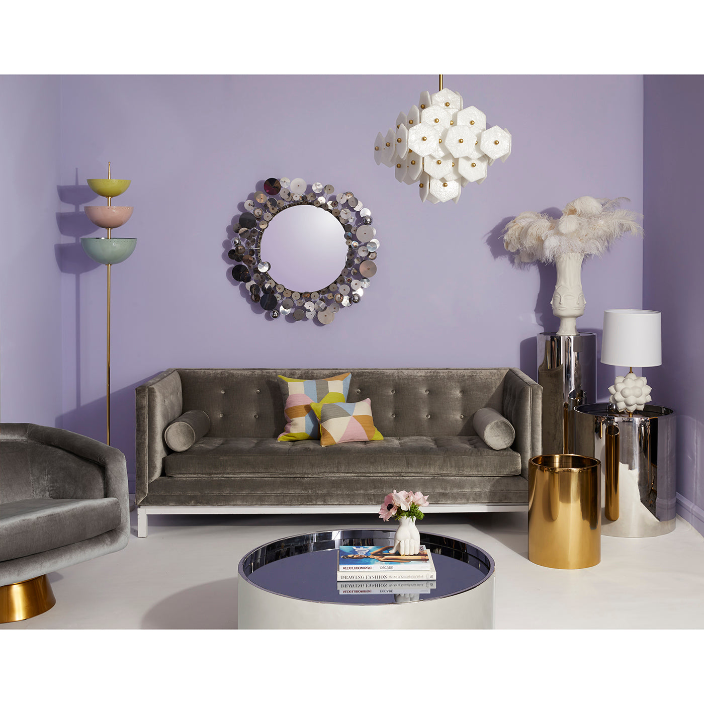 C. Jeré Raindrops Wall Sculpture Mirror - Modern Metallic Home Decor for Living Room, Bedroom & Entryway