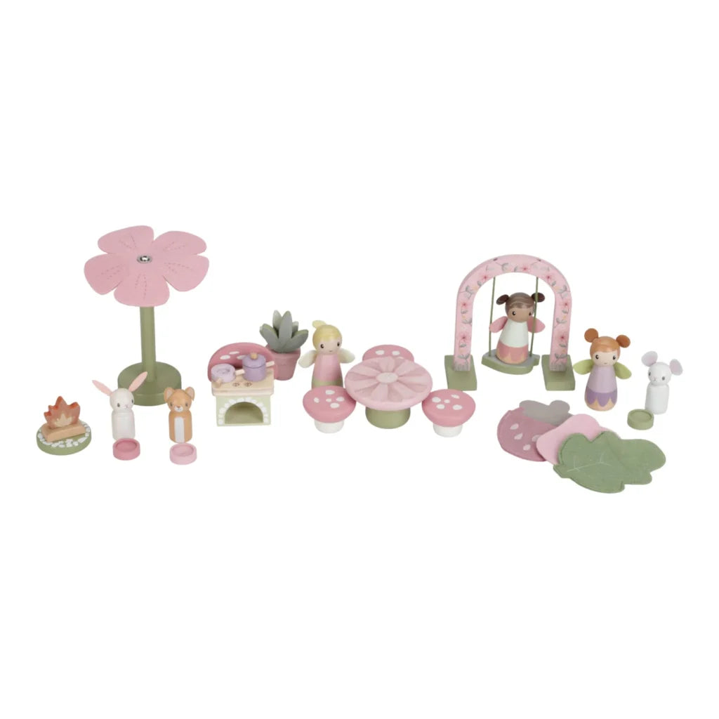 Enchanted Fairy Garden Wooden Playhouse Set - Miniature Fairy House for Kids Outdoor & Indoor Play, DIY Fairy Garden Decor, Birthday Gifts for Girls