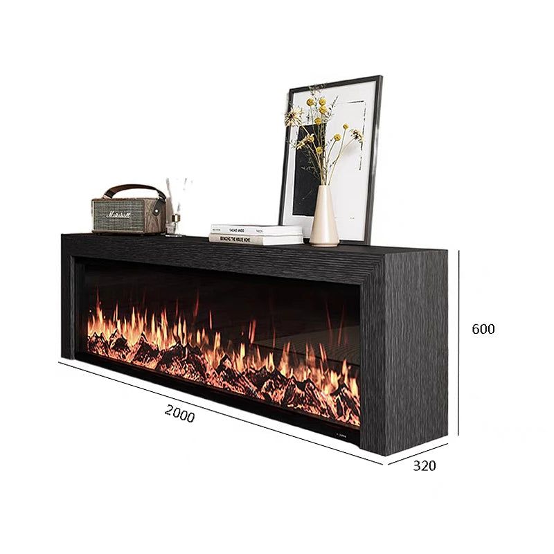 Black Oak Fireplace TV Stand with Realistic Simulated Flames - Rustic Entertainment Center for Living Room & Home Theater Setup