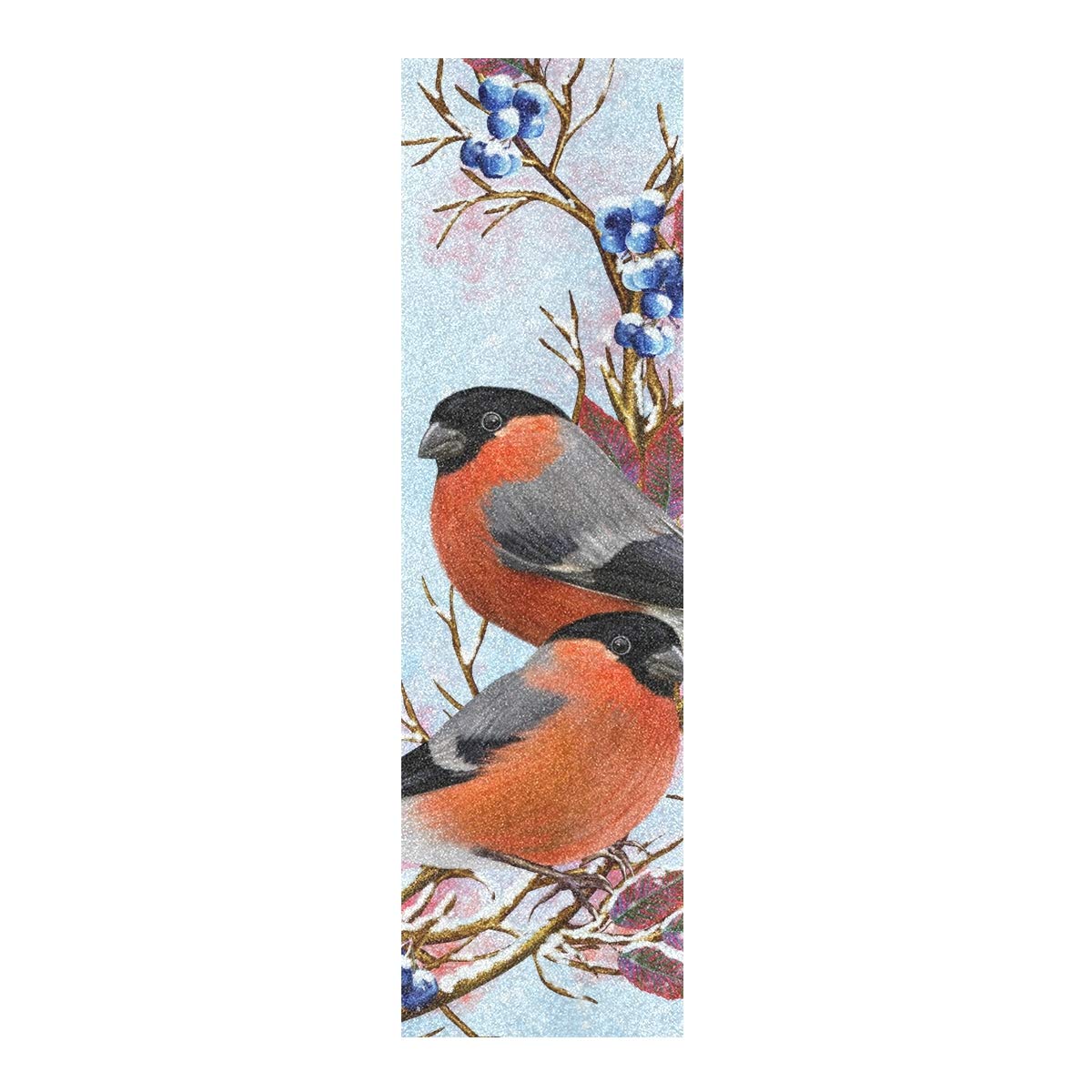 Premium 33 x 9 Inch Skateboard Grip Tape - Non-Slip Sandpaper Texture for Longboards & Rollerboards | Bubble-Free Adhesive | Winter Bird Bullfinch Design | Perfect for Street Skating, Tricks & Board Control