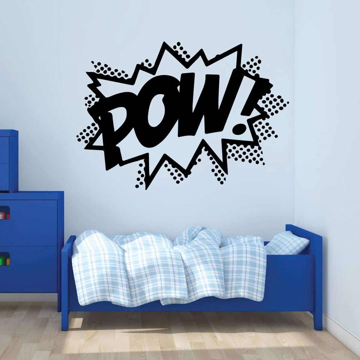 POW Wall Decal - Premium Vinyl Wall Art for Boys' Bedroom, Playroom & Nursery Decor | Easy Peel & Stick Design for Kids' Room Makeover