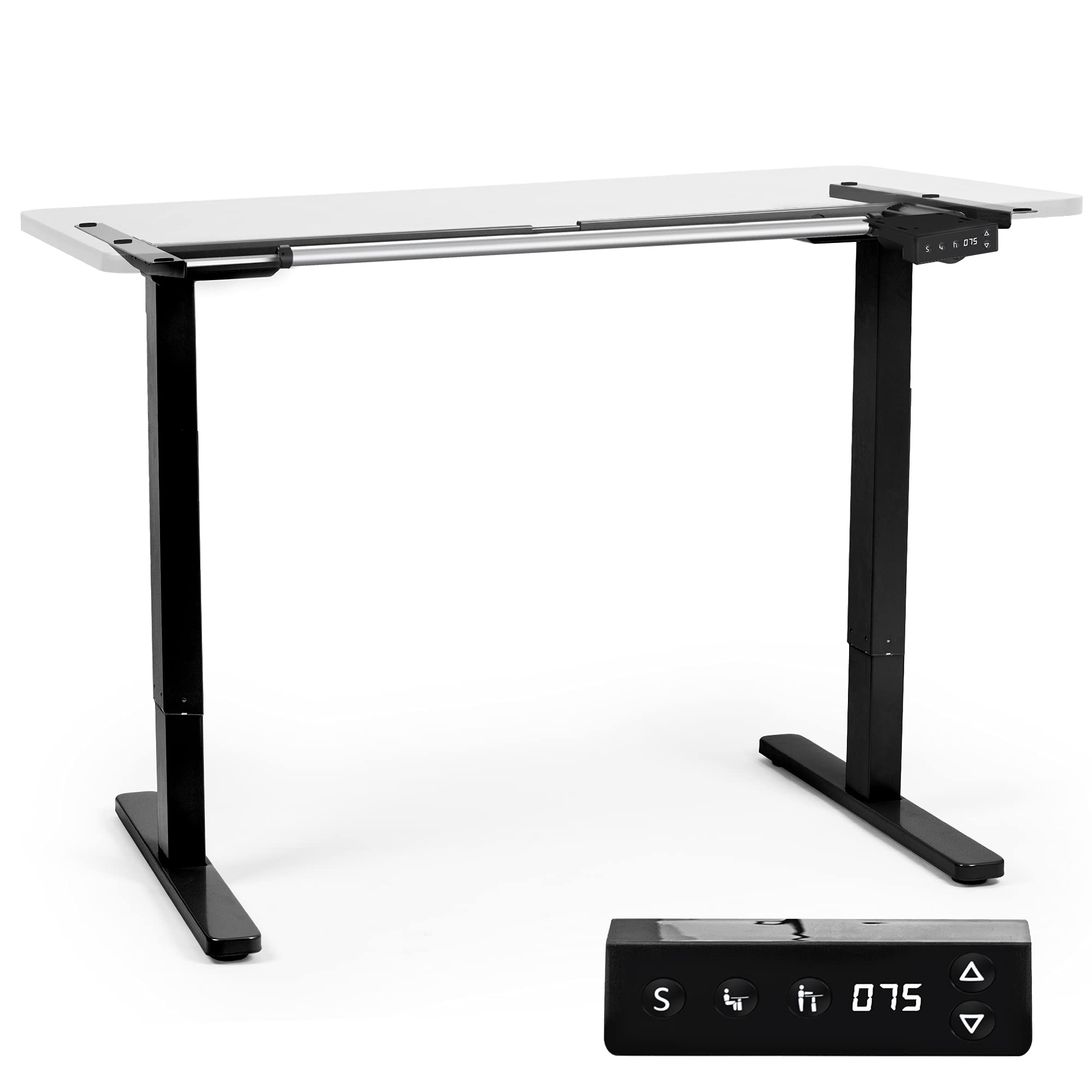 Duronic TM12BK Electric Standing Desk Frame - Height Adjustable 71-116cm, Single Motor, 2-Stage, Memory Function, Black | Ergonomic Sit Stand Workstation for Home & Office | Perfect for Remote Work, Gaming & Study Setup