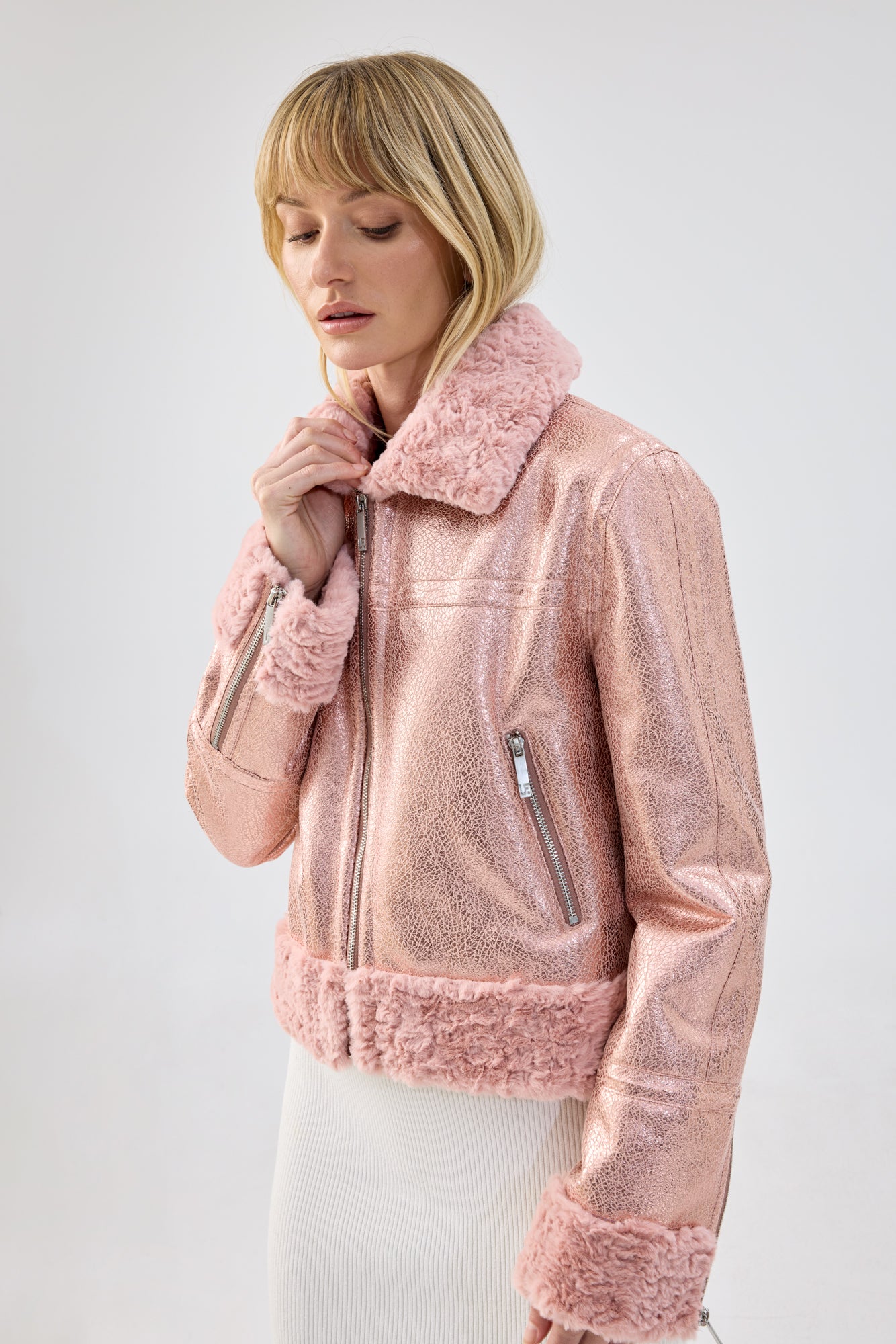 Stylish Metallic Jacket for Women - Trendy Shiny Outerwear for Fall & Winter | Perfect for Parties, Night Out & Casual Wear