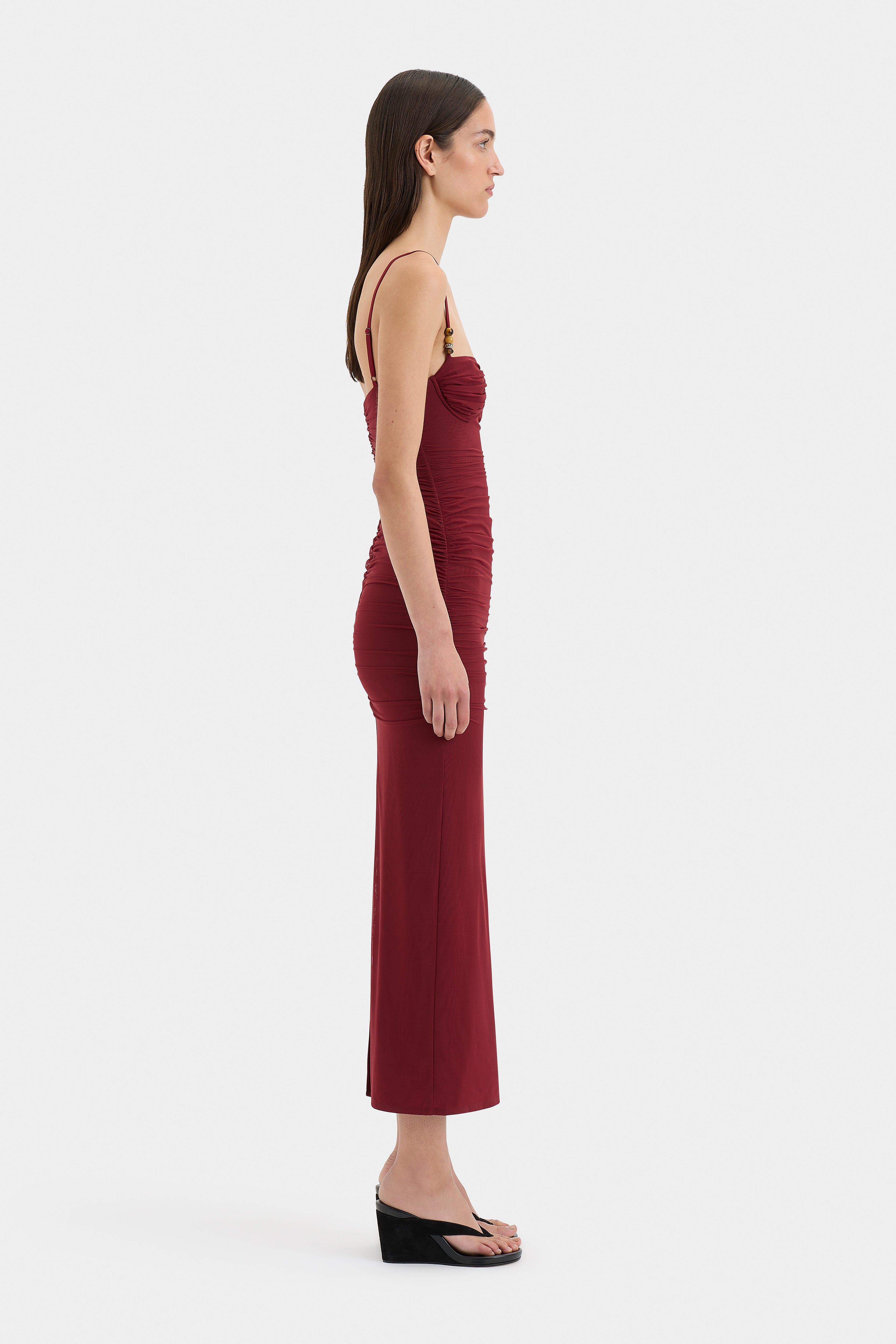 Jacques Beaded Midi Dress for Women - Elegant Floral Embroidery Party & Evening Gown - Perfect for Weddings, Cocktails, and Special Occasions