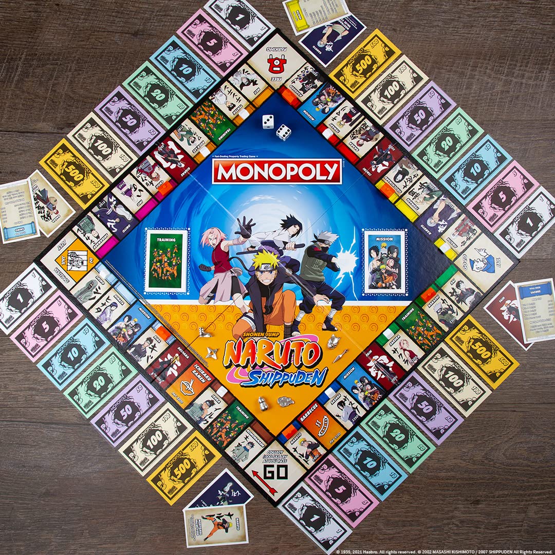 Naruto Monopoly Board Game by USAOPOLY | Collectible Edition Featuring Iconic Locations & Scenes from Popular Japanese Manga Anime | Perfect for Anime Fans, Family Game Nights & Birthday Gifts