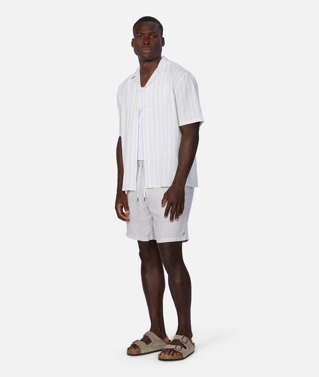 Marina Linen Shorts for Women - Comfortable Silver Blue Summer Shorts | Beachwear, Casual Outfits & Vacation Essentials