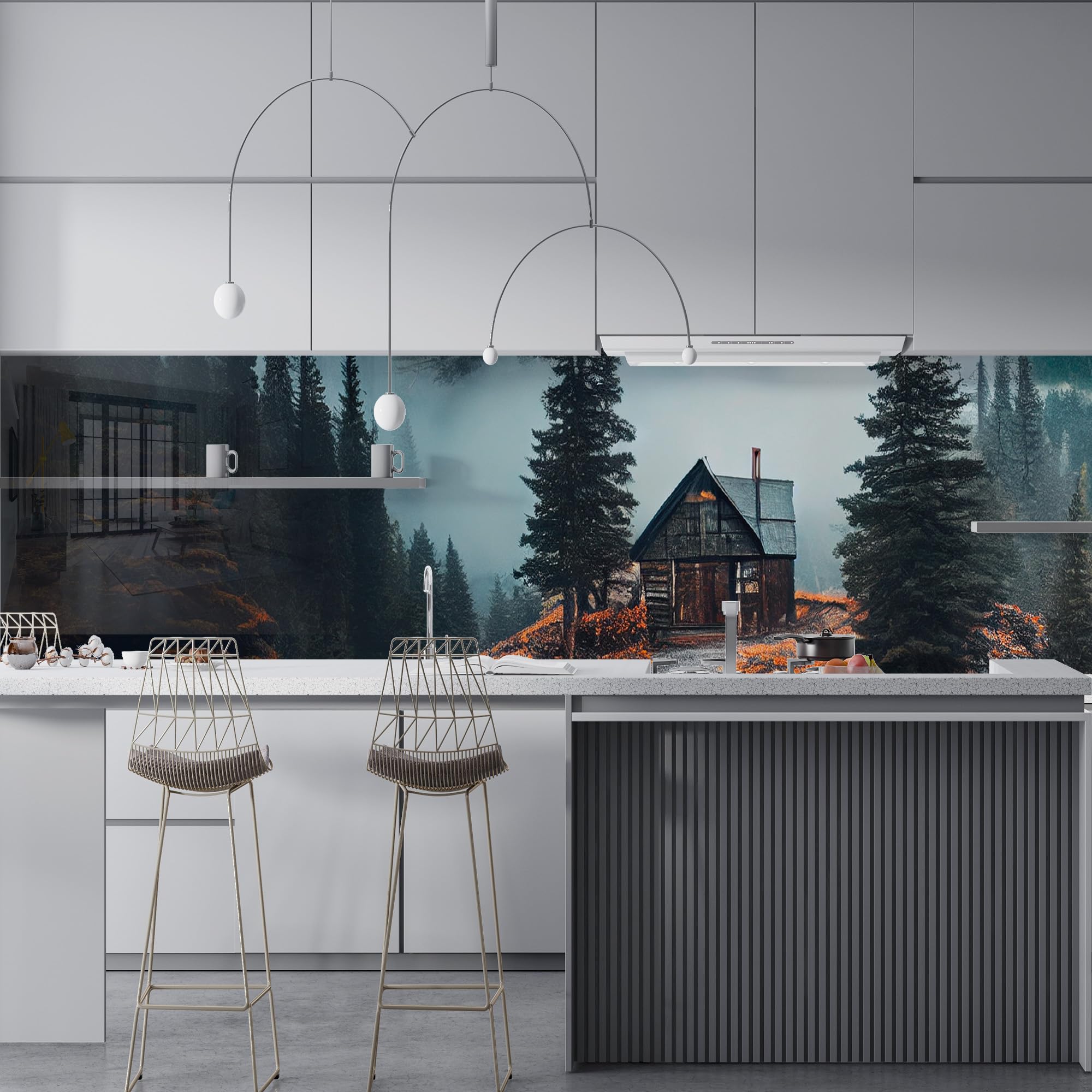 Premium Tempered Glass Kitchen Backsplash - 36x30 Inches (91x76cm) Heat-Resistant Stove Splash Guard & Decorative Wall Tile for Modern Home Kitchens - Perfect for Cooking, Baking & Easy Cleaning