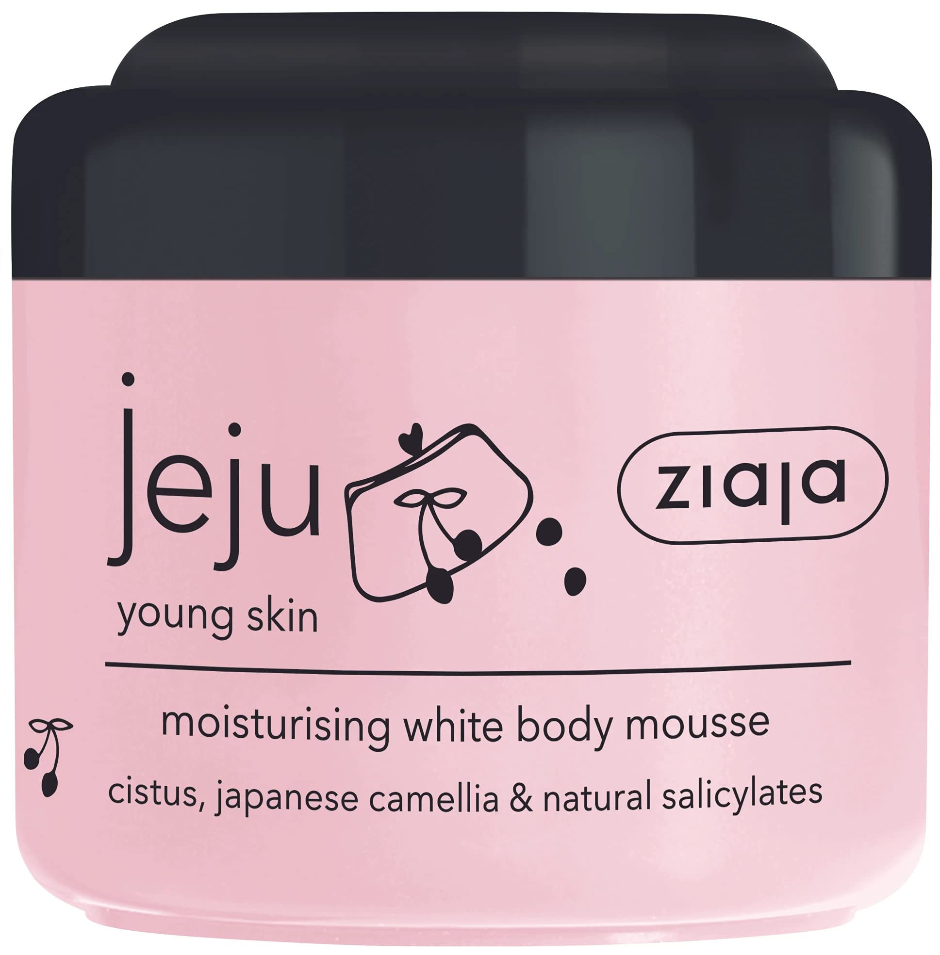 Ziaja Jeju White Body Mousse 200ml - Brightening & Hydrating Body Cream for Glowing Skin | Perfect for Daily Moisturizing & Skin Tone Evening