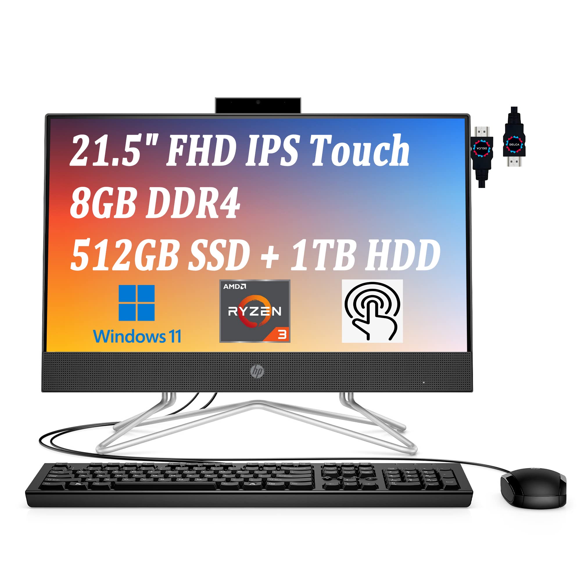 HP 22 All-in-One Desktop Computer with 21.5
