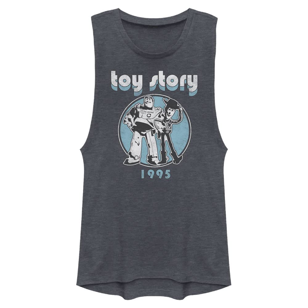 Disney Toy Story Buzz Lightyear & Woody Women's Muscle Tank Top - Casual Summer Workout & Gym Wear for Fans