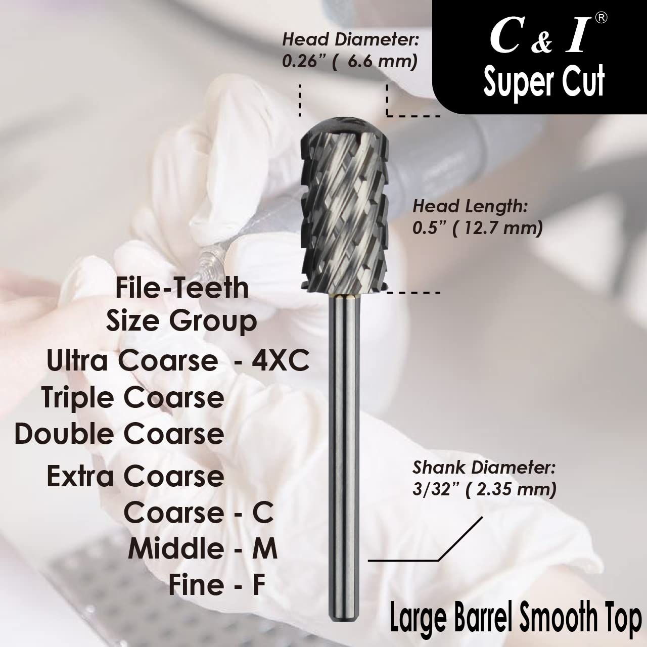 Upgrade Edition Large Barrel Smooth Top Electric Nail Drill Machine - Super Cut Professional Manicure Tool for Gel Polish Removal (Coarse-C) | Perfect for Salon, Home Use & DIY Nail Art
