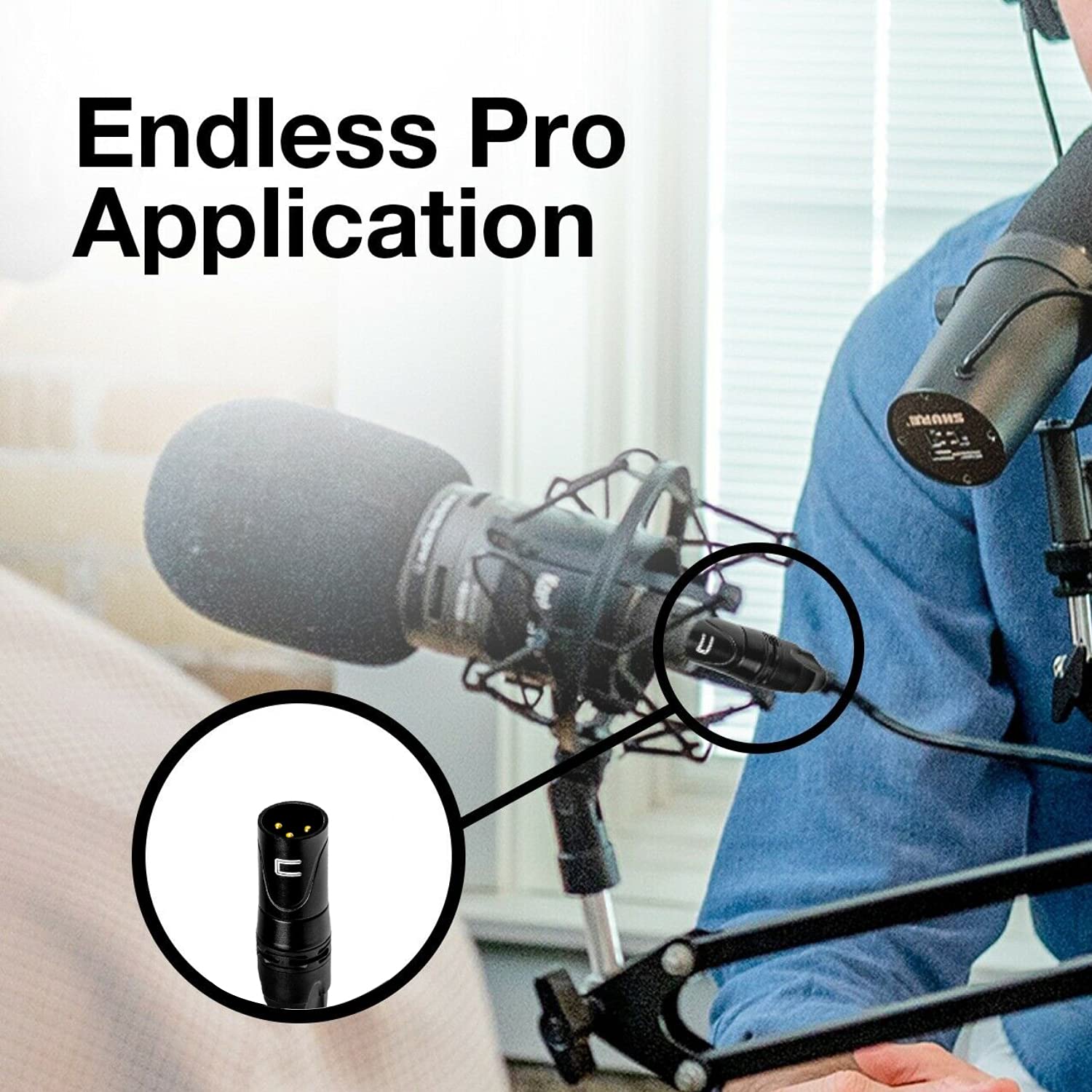 Premium Balanced XLR Male to 3.5mm TRS Cable - 1.5ft Pink Audio Cable with 3-Pin Connector for Microphones, Powered Speakers, Mixers & Audio Interfaces - Perfect for Live Performances, Studio Recording & Home Audio Setups