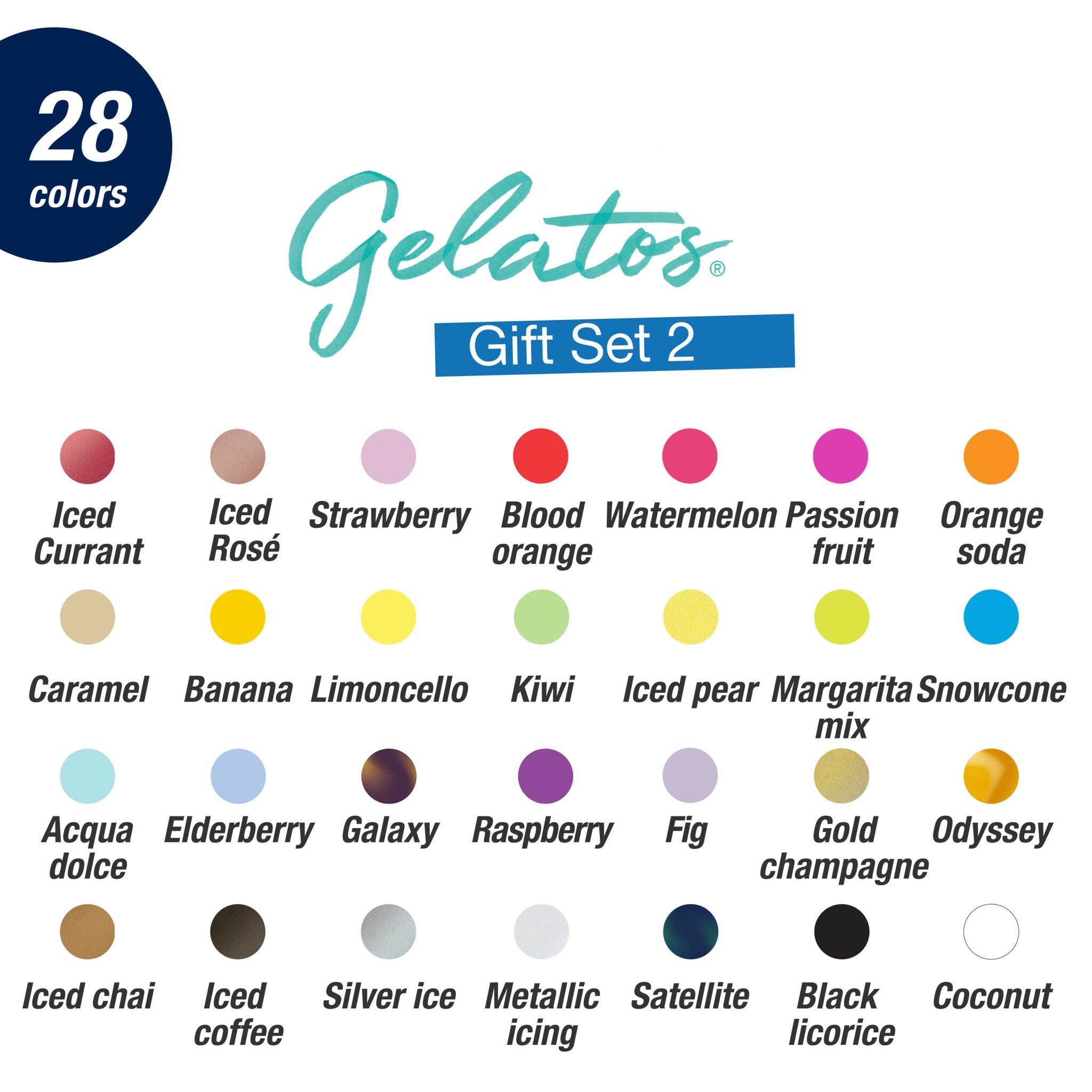 Premium Gelatos Gift Set 2 - Vibrant Artist Colors for Drawing & Painting | Perfect for Sketching, Scrapbooking & DIY Crafts #770172