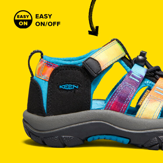 Kids' Newport H2 Sandals - Rainbow Tie Dye Water Shoes for Beach, Pool & Outdoor Play | Comfortable & Quick-Dry Children's Footwear