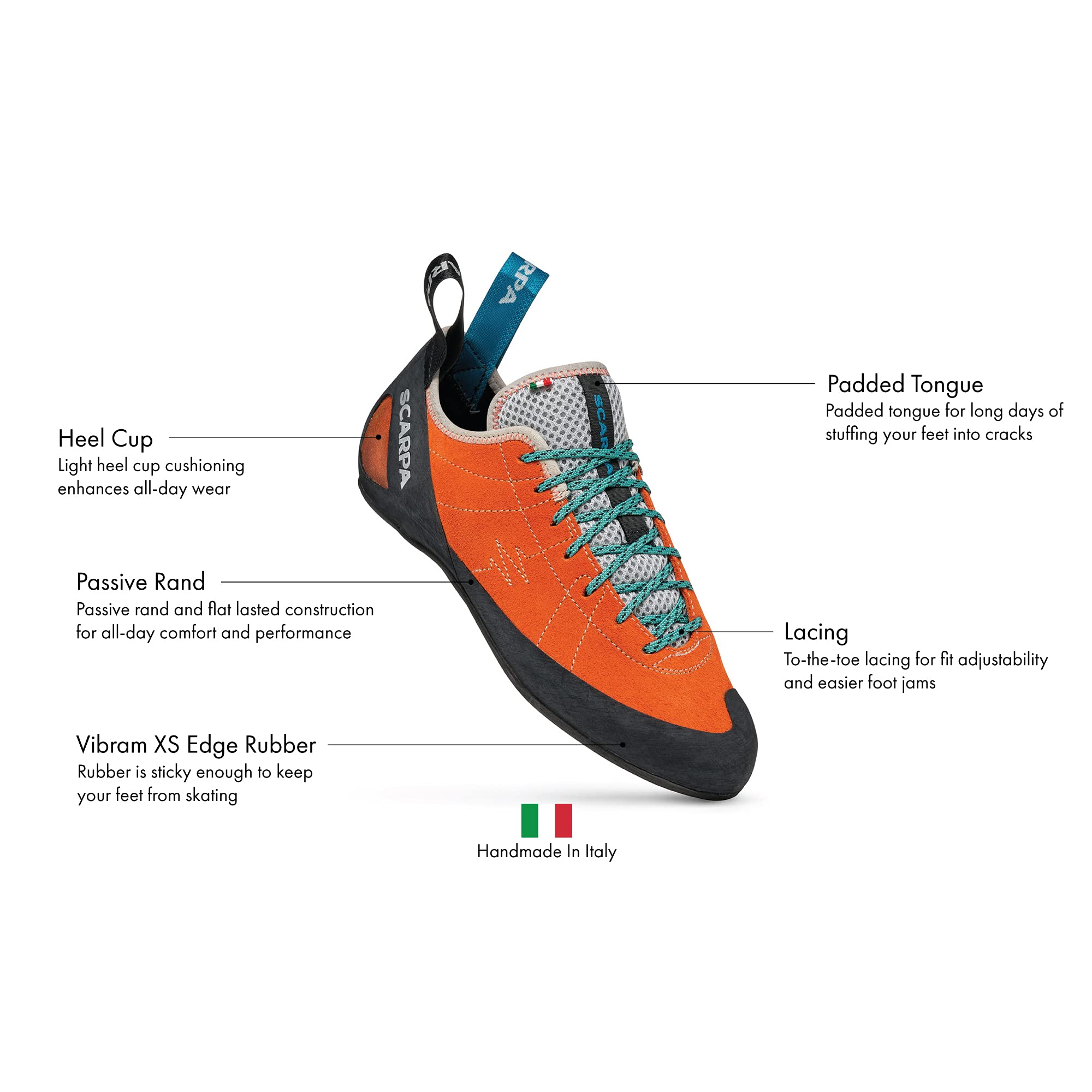 SCARPA Women's Helix Lace Rock Climbing Shoes - Lightweight Low-Volume Design for Trad & Sport Climbing | Perfect for Indoor Gym & Outdoor Crag Adventures
