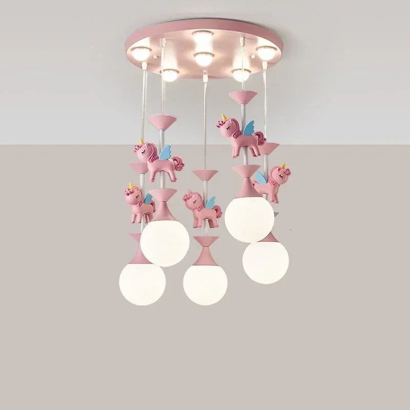 Princess Room Merry Go Round Ceiling Light - Whimsical Carousel-Themed LED Chandelier for Girls' Bedroom Decor | Perfect for Nursery, Kids' Room & Fantasy-Themed Parties