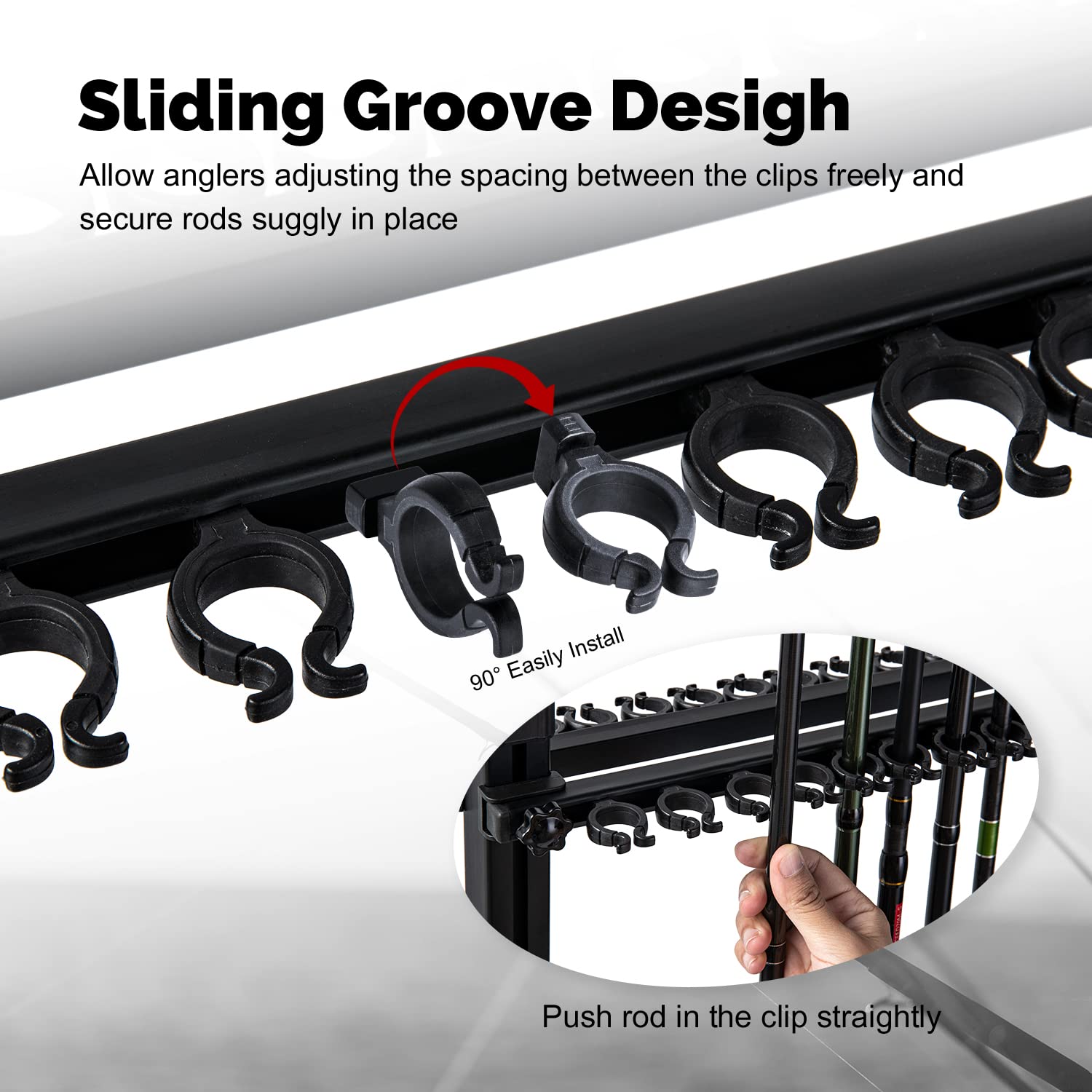Goture 24-Slot Adjustable Fishing Rod Holder - Vertical Space Saving Pole Rack Organizer for Garage & Home Storage - Ideal Fishing Gear Gift for Men - Perfect for Boat, Dock & Angler Organization