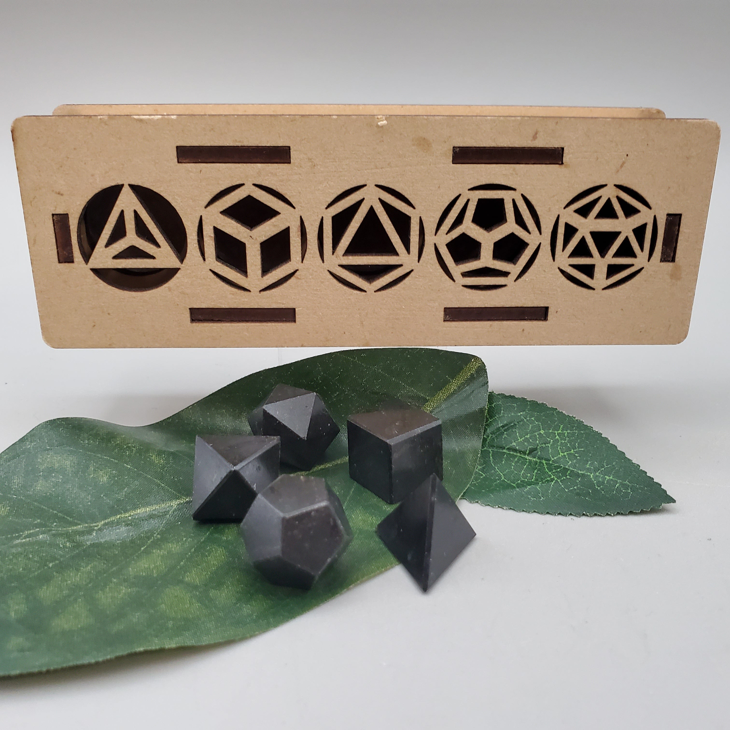 Black Onyx Sacred Geometry Set - Healing Crystals for Meditation, Yoga & Spiritual Energy - Perfect for Home Decor, Gifts & Holistic Wellness
