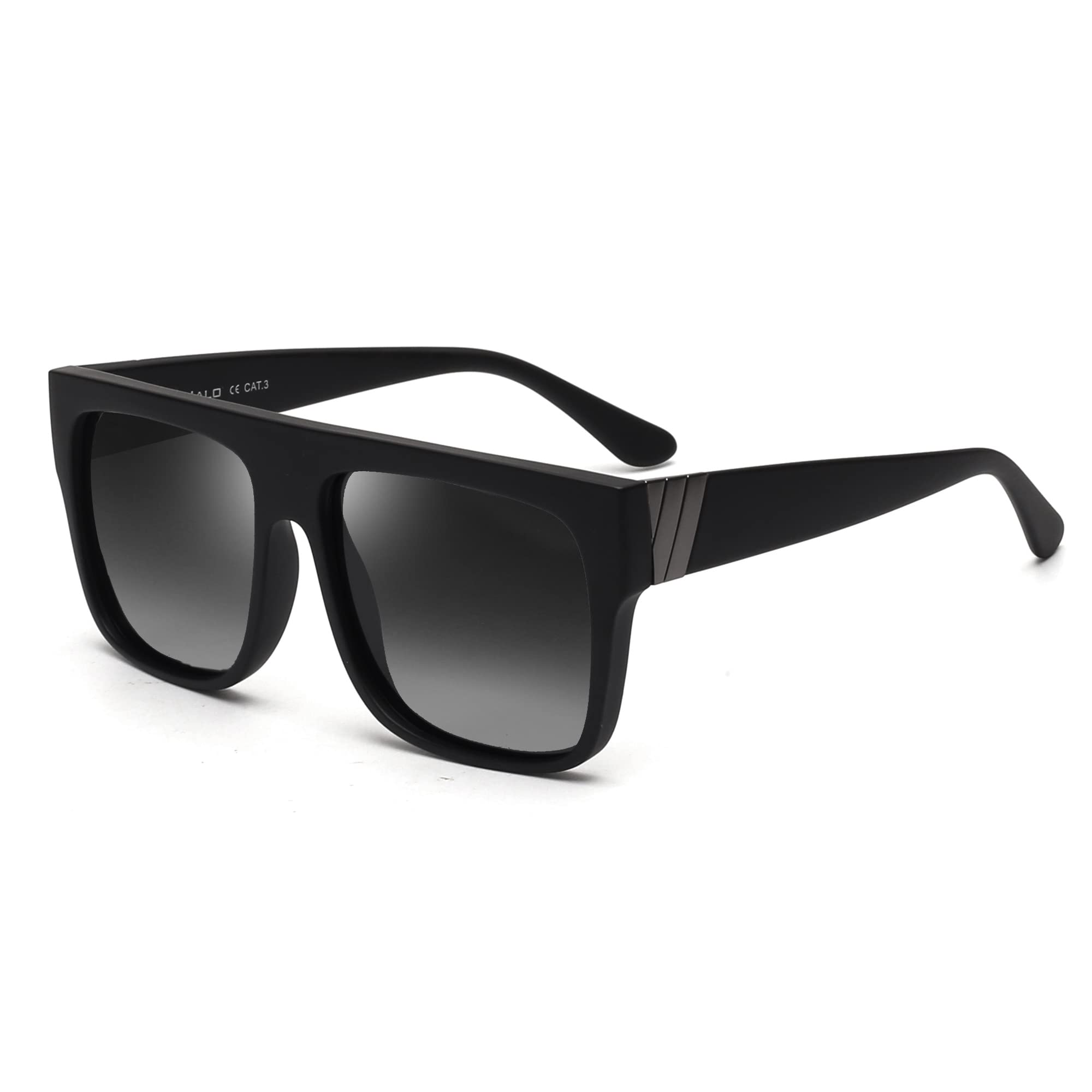 Retro Polarized Square Sunglasses for Men & Women - Vintage Flat Top Driving Glasses for UV Protection (Ideal for Road Trips, Beach & Outdoor Activities)