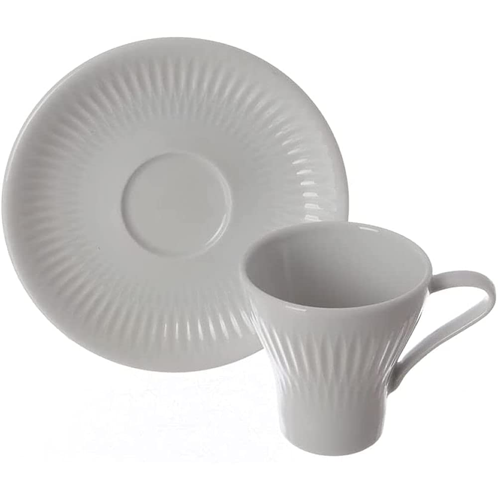Vista Alegre Porcelain Utopia Set of 4 Espresso Cups and Saucers - Elegant Coffee Cups for Home, Cafe & Gifts - Perfect for Espresso, Cappuccino & Tea Time