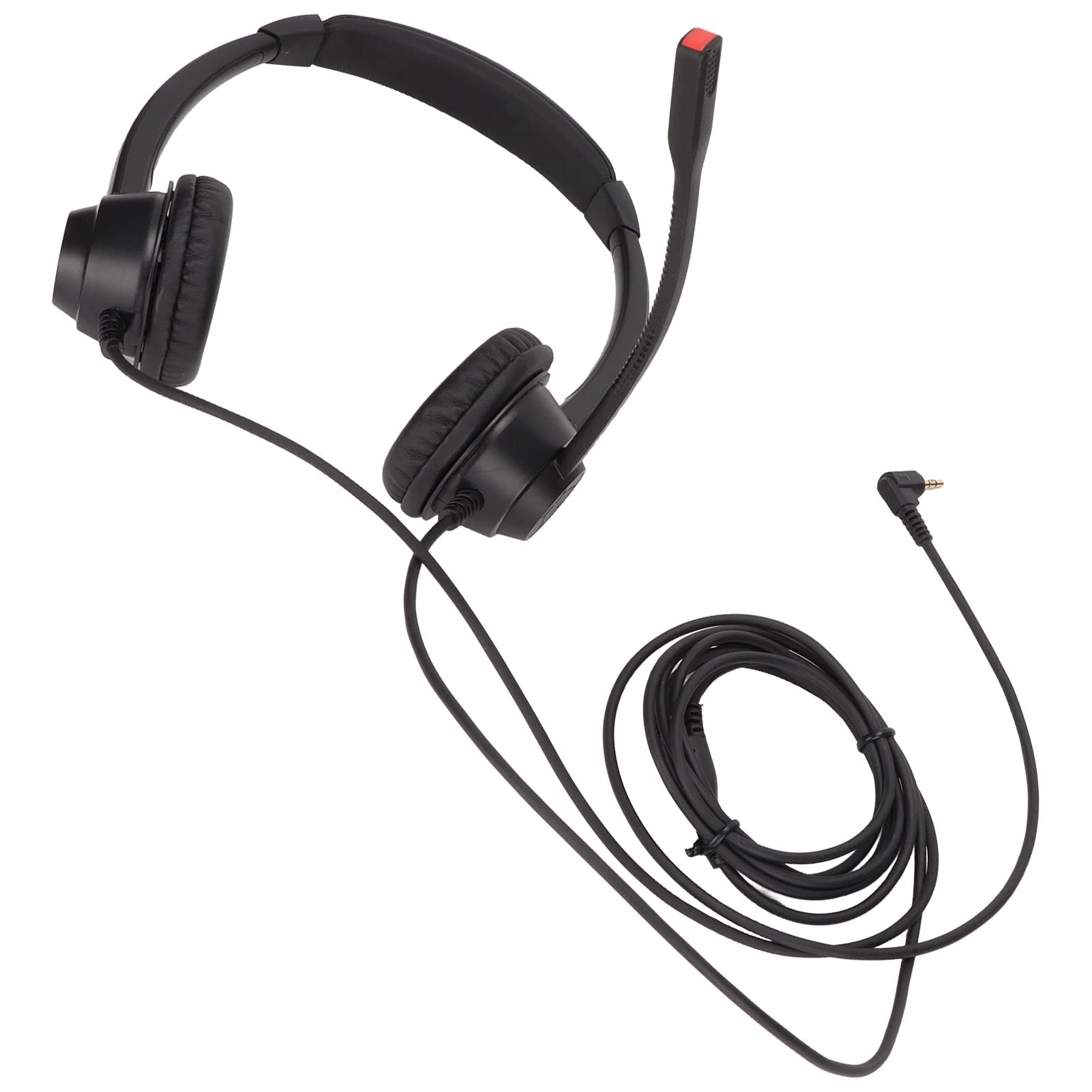 2.5mm Office Headset with Noise Cancelling - Dual Ear Telephone Headset for Call Centers, Hospitals & Telecom Operators - Black (Perfect for Phone Sales & Customer Service)