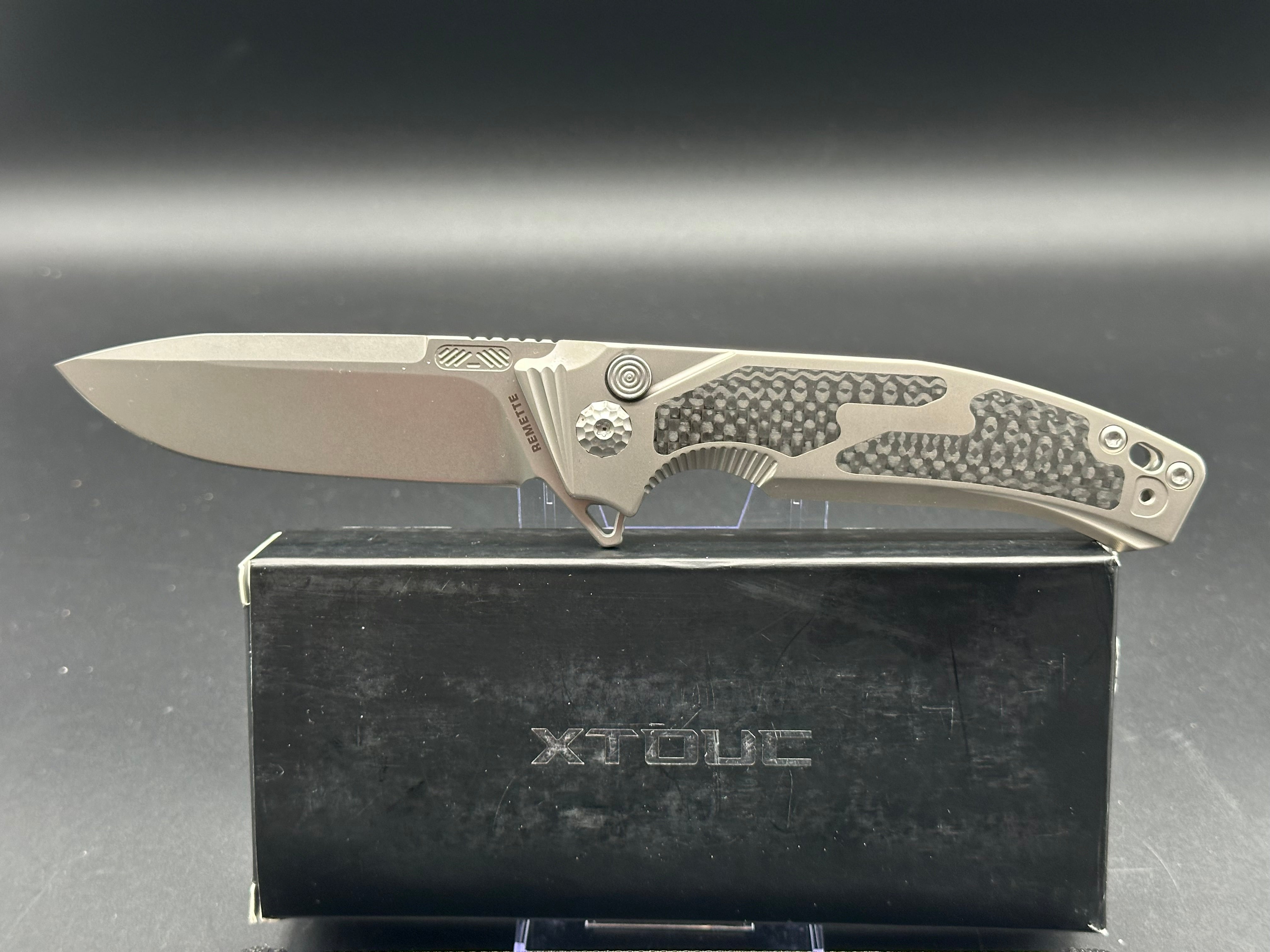 Premium Remette Steed Titanium & Carbon Fiber Handle with M390 Blade - Perfect for EDC, Outdoor Adventures & Survival Knife Collection