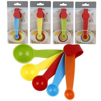 5-Piece Colorful Measuring Spoon Set for Baking & Cooking - Stainless Steel Kitchen Utensil Tools | Perfect for Measuring Spices, Flour, Sugar & Liquid Ingredients