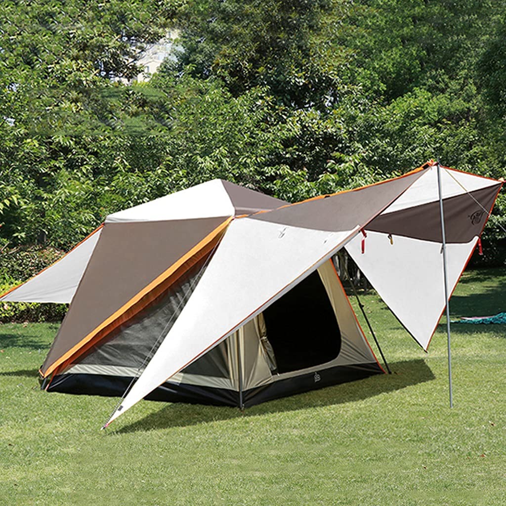 Waterproof Pop Up Camping Tent for 3-5 People - Family Outdoor Shelter with Roof & Large Windows, Double Hall Design - Perfect for Backpacking, Hiking & Beach Trips