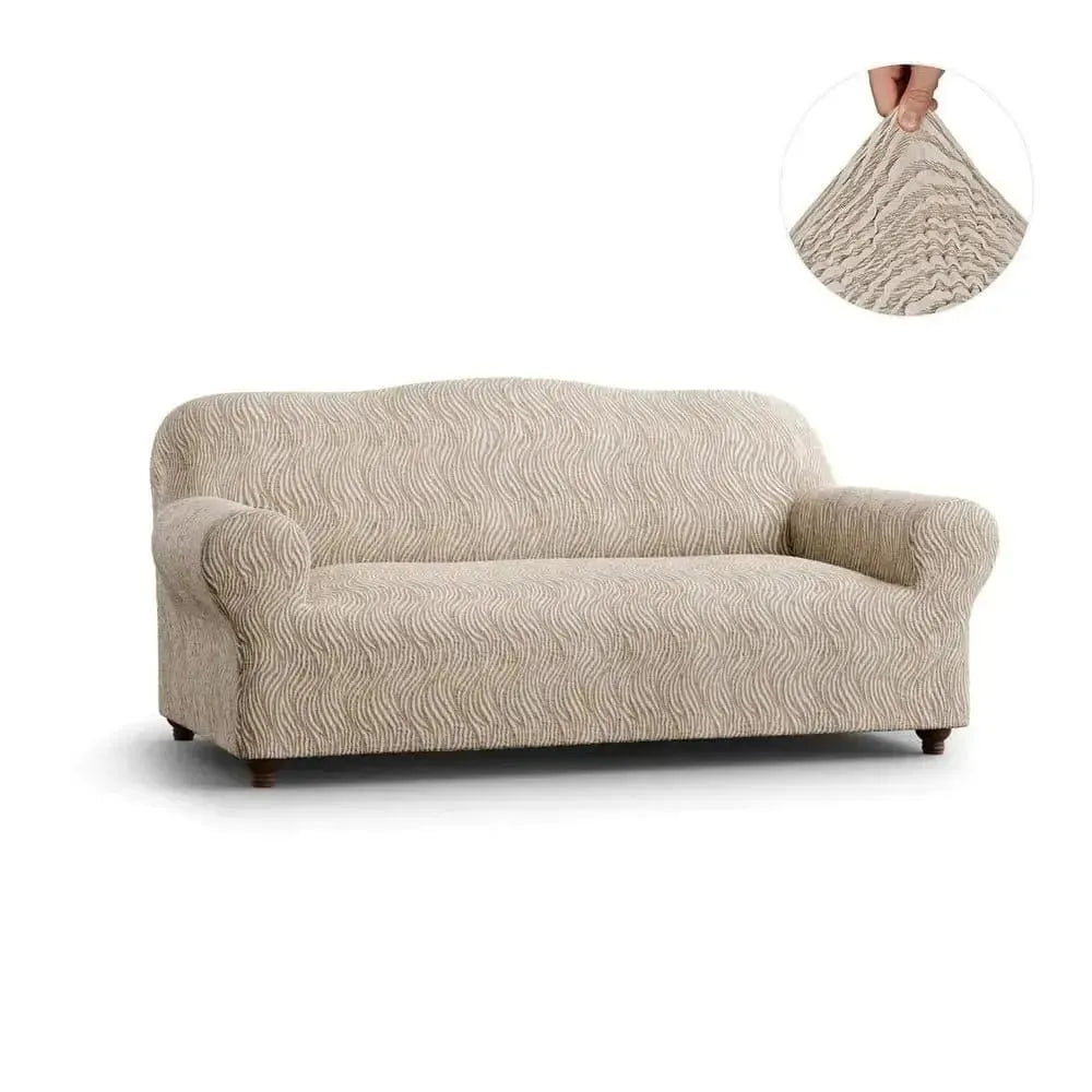 3-Seater Sofa Slipcover - Jacquard 3D Textured Stretchable Couch Cover - Perfect for Living Room, Bedroom, and Home Decor Protection