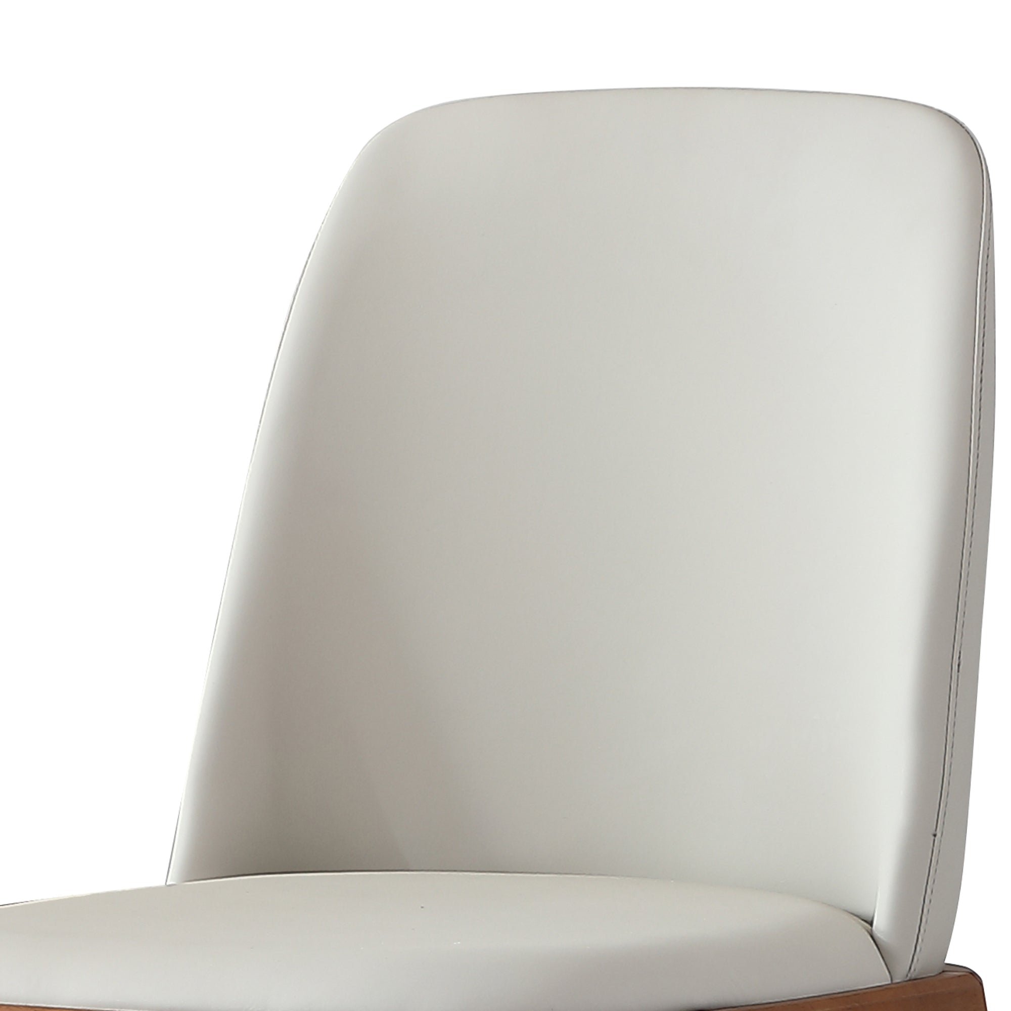 Modern PU Leather Dining Chairs Set of 2 with Wooden Legs - Gray Kitchen & Living Room Seating for Home, Restaurant, or Office Use