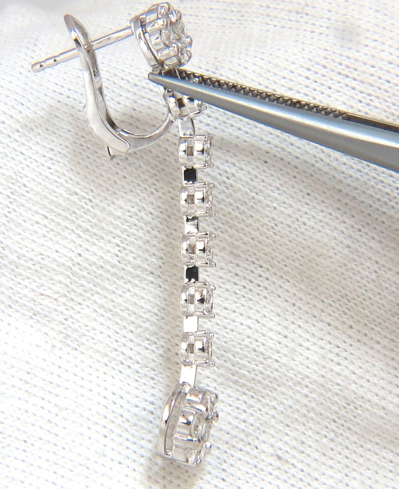 1.70ct Natural Round Diamond Floating Cluster Dangle Earrings with Omega Back - Perfect for Weddings, Parties & Special Occasions