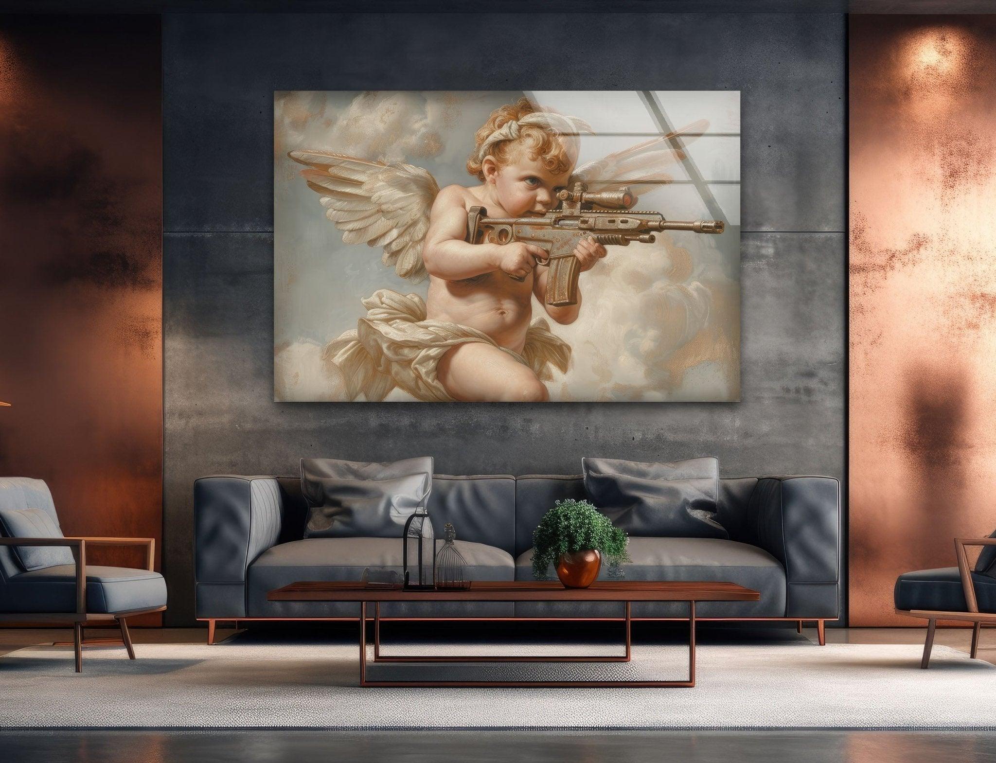 Baby Angel Glass Wall Art - Handcrafted Nursery Decor for Baby Rooms, Christening Gifts & Home Wall Decor | Perfect for Nurseries, Bedrooms & Spiritual Spaces