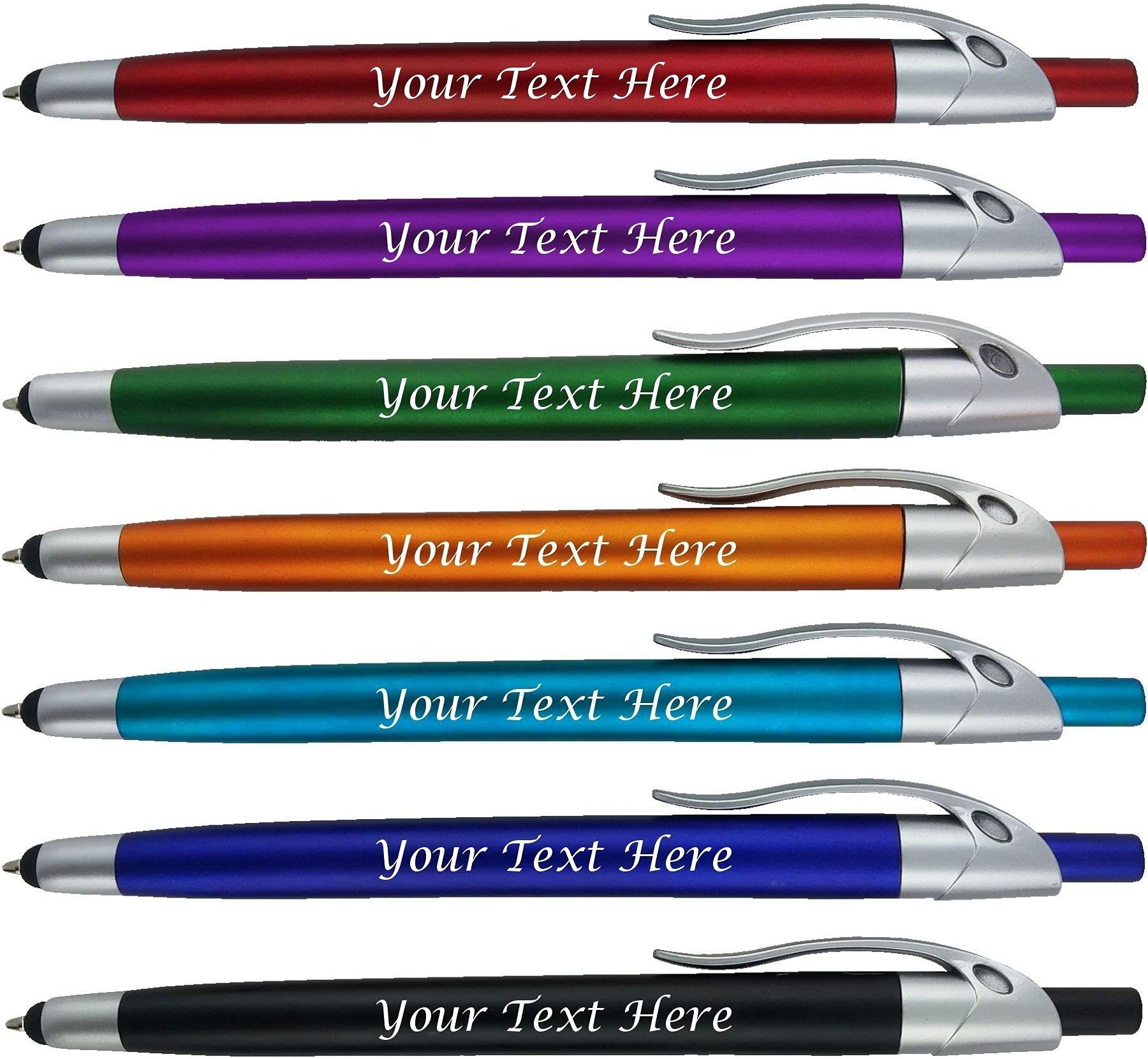 Custom Logo Pens Bulk 300 Pack - 2-in-1 Stylus & Ballpoint Pen for Touchscreens - Black Ink - Perfect for Corporate Gifts, Trade Shows, Business Promotions & Events