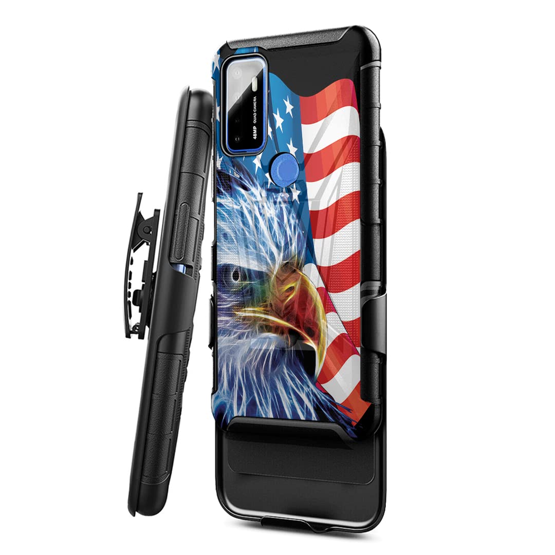 Military Shockproof Heavy Duty Phone Case for Cricket Dream 5G & AT&T Radiant Max 5G - Kickstand Belt Clip Holster Cover (Black) | Perfect for Outdoor Work, Construction & Active Lifestyles