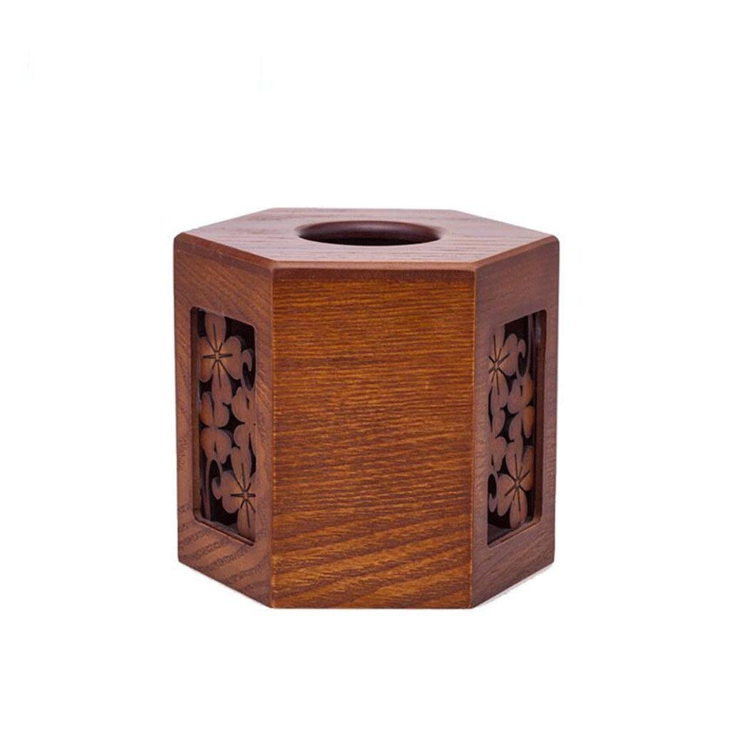 Rustic Brown Torched Wood Bathroom Tissue Box Cover - Country Style Napkin Dispenser for Bathroom, Living Room & Farmhouse Decor